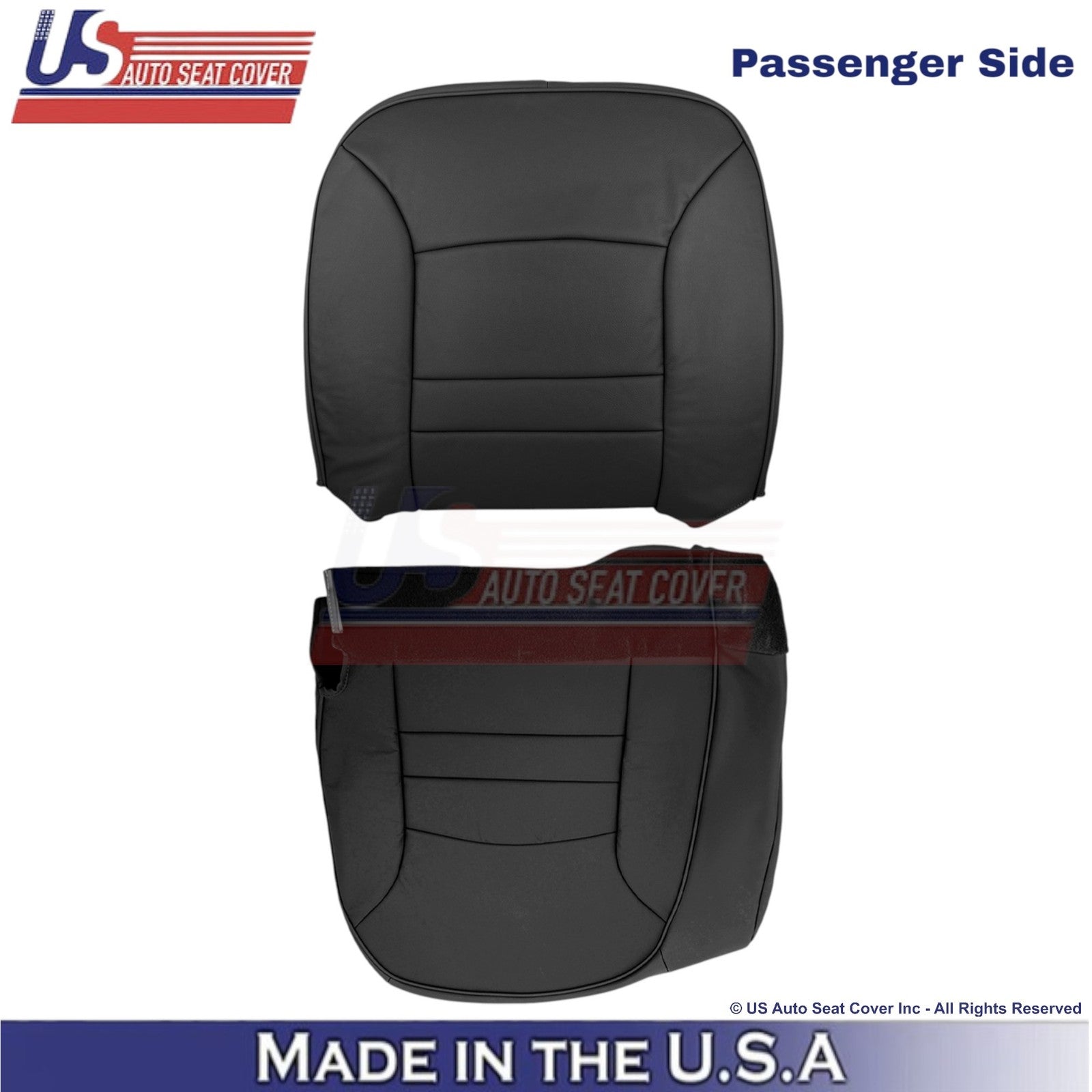 2000-2002 For Ford Crown Victoria Leatherette Passenger Side Seat Covers Black
