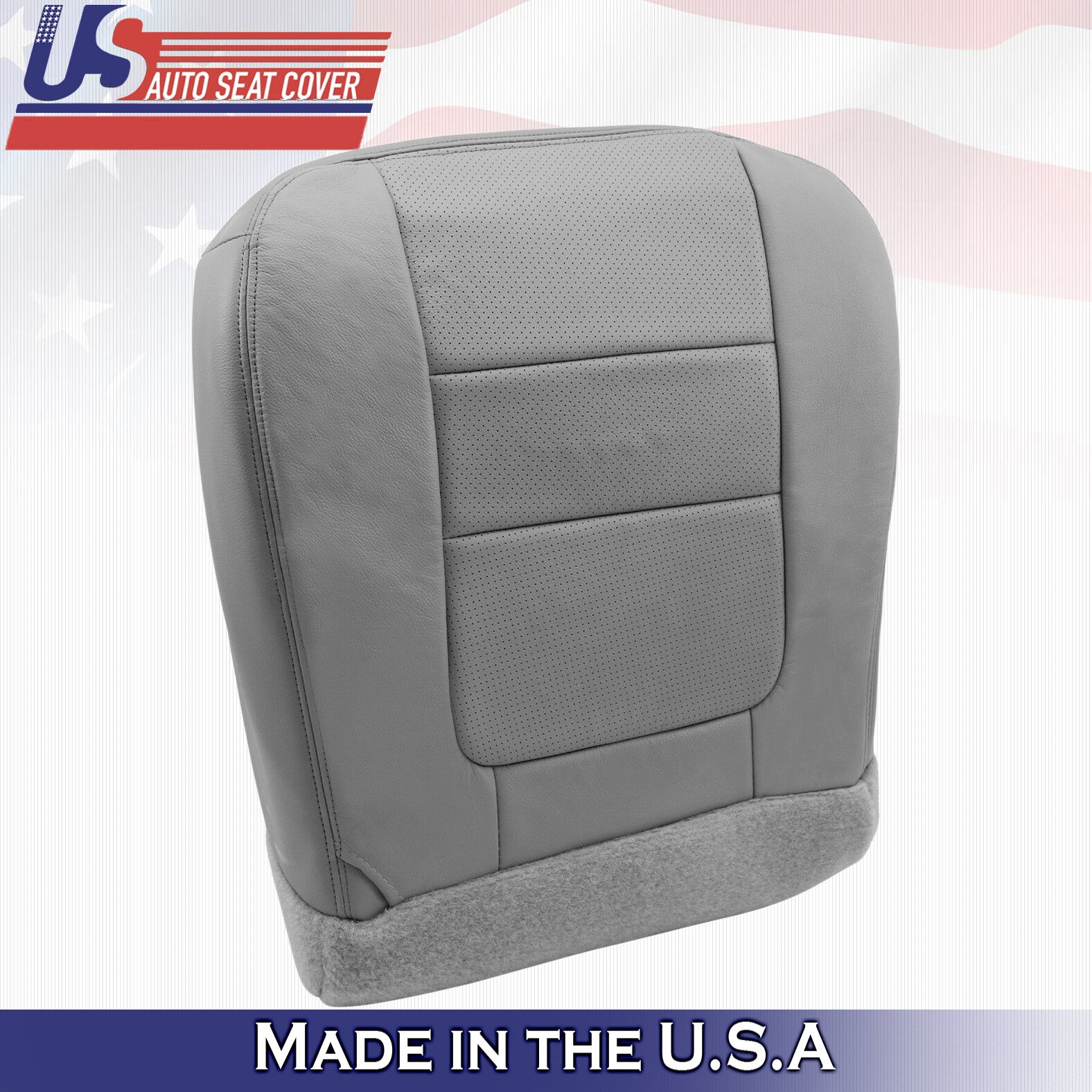 2001 For Ford F250 F350 Lariat Passenger Bottom Perforated Leather Cover Gray