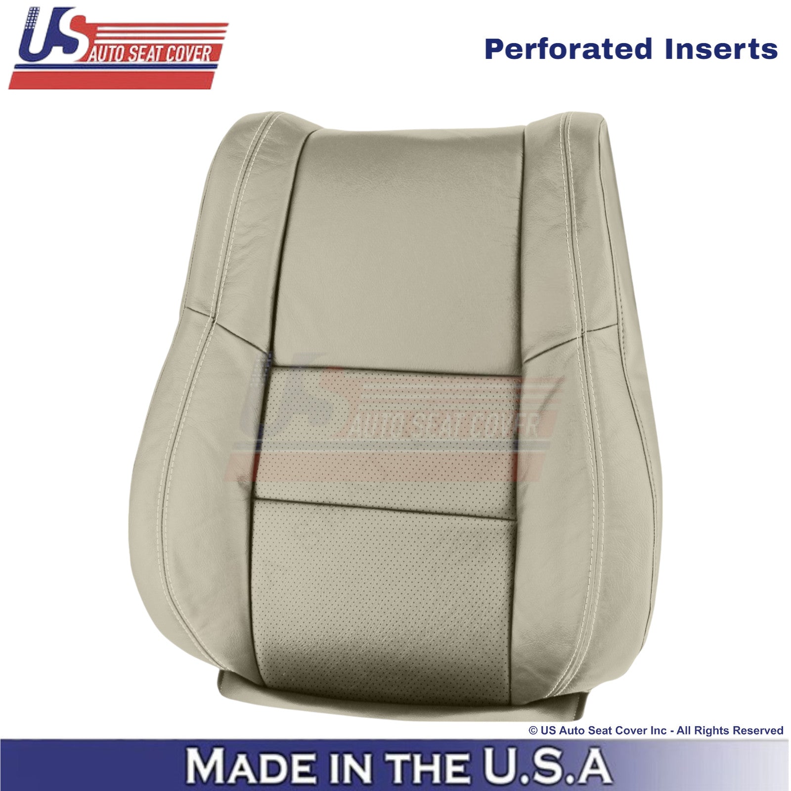 2011-2022 For Dodge Durango Leather Perf. Front Top Covers Light Frost Beige