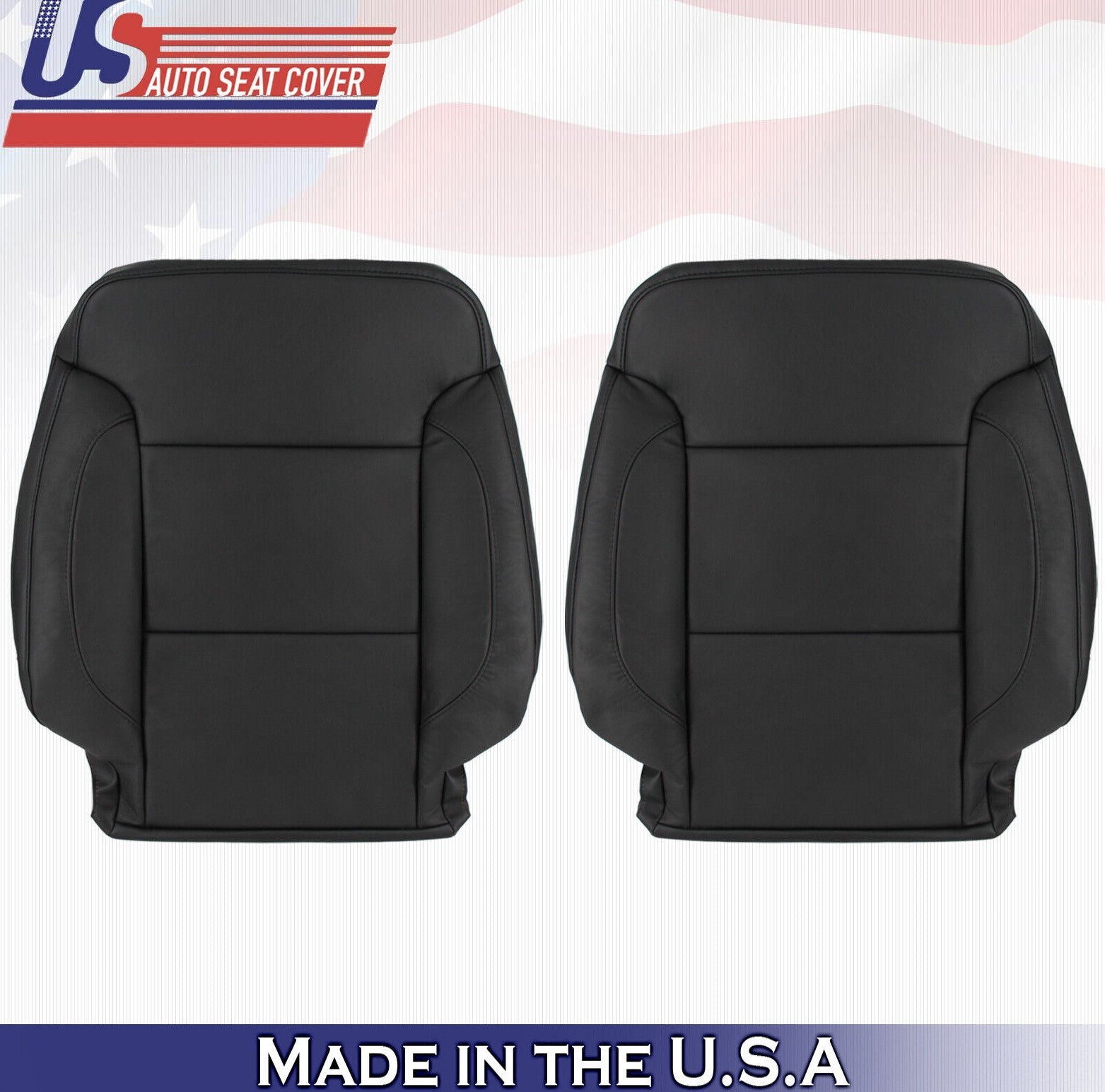 2019 For Chevy Silverado 2500 3500 Driver & Passenger 2x Top Leather Seat Covers