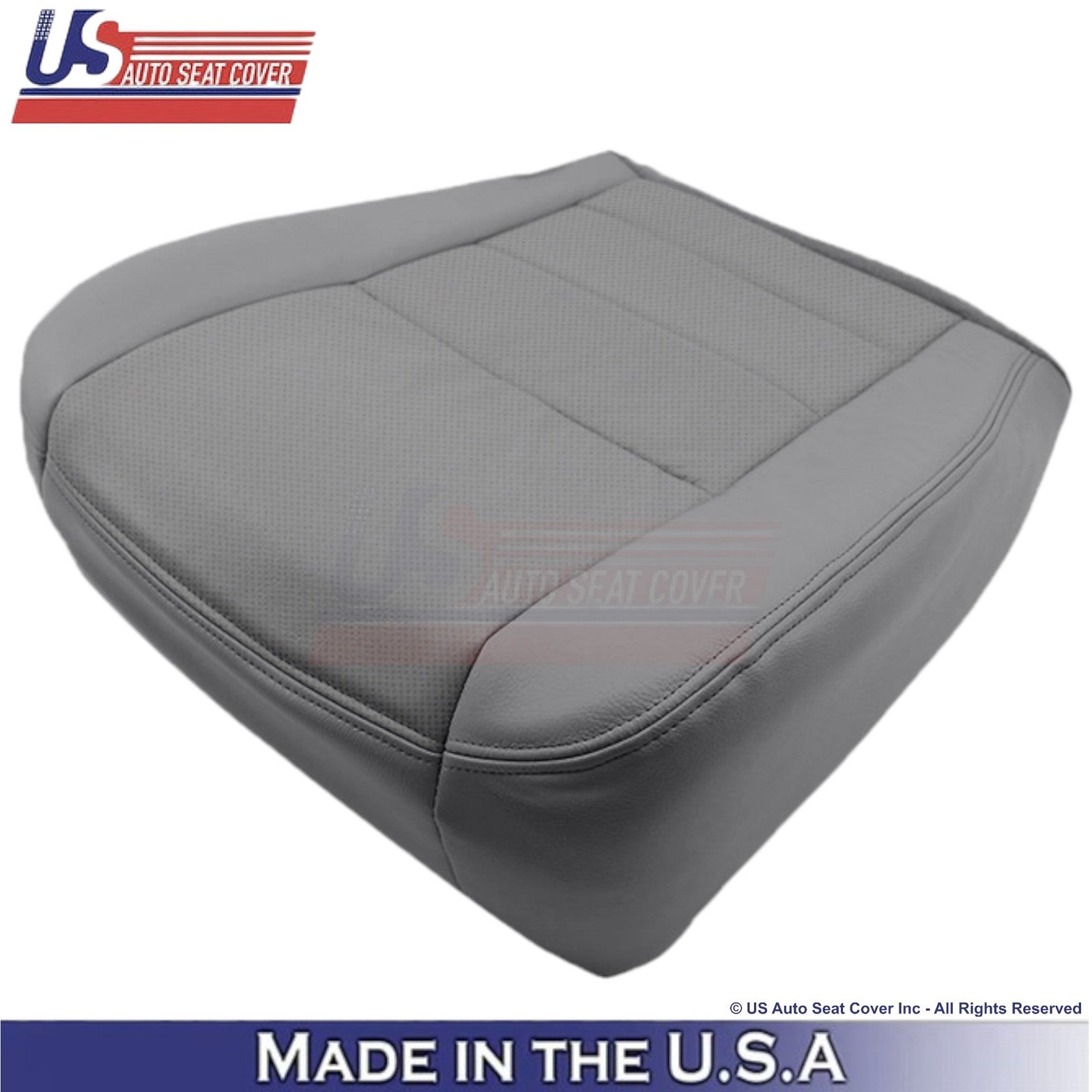 2002-2003 Fits Ford F250 F350 Lariat Leather Perf Driver Side Seat Covers Gray
