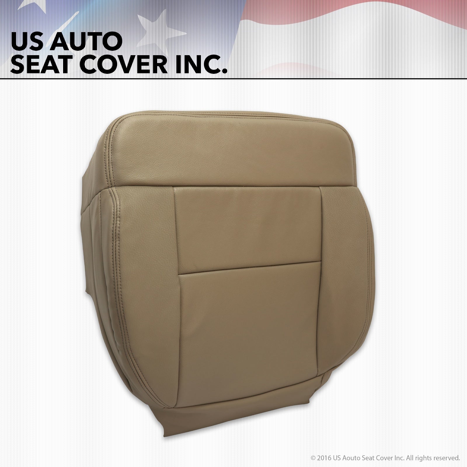 "2005-08" 2007 Ford F150 Driver Side Bottom Leather Seat Cover Medium Pebble Tan