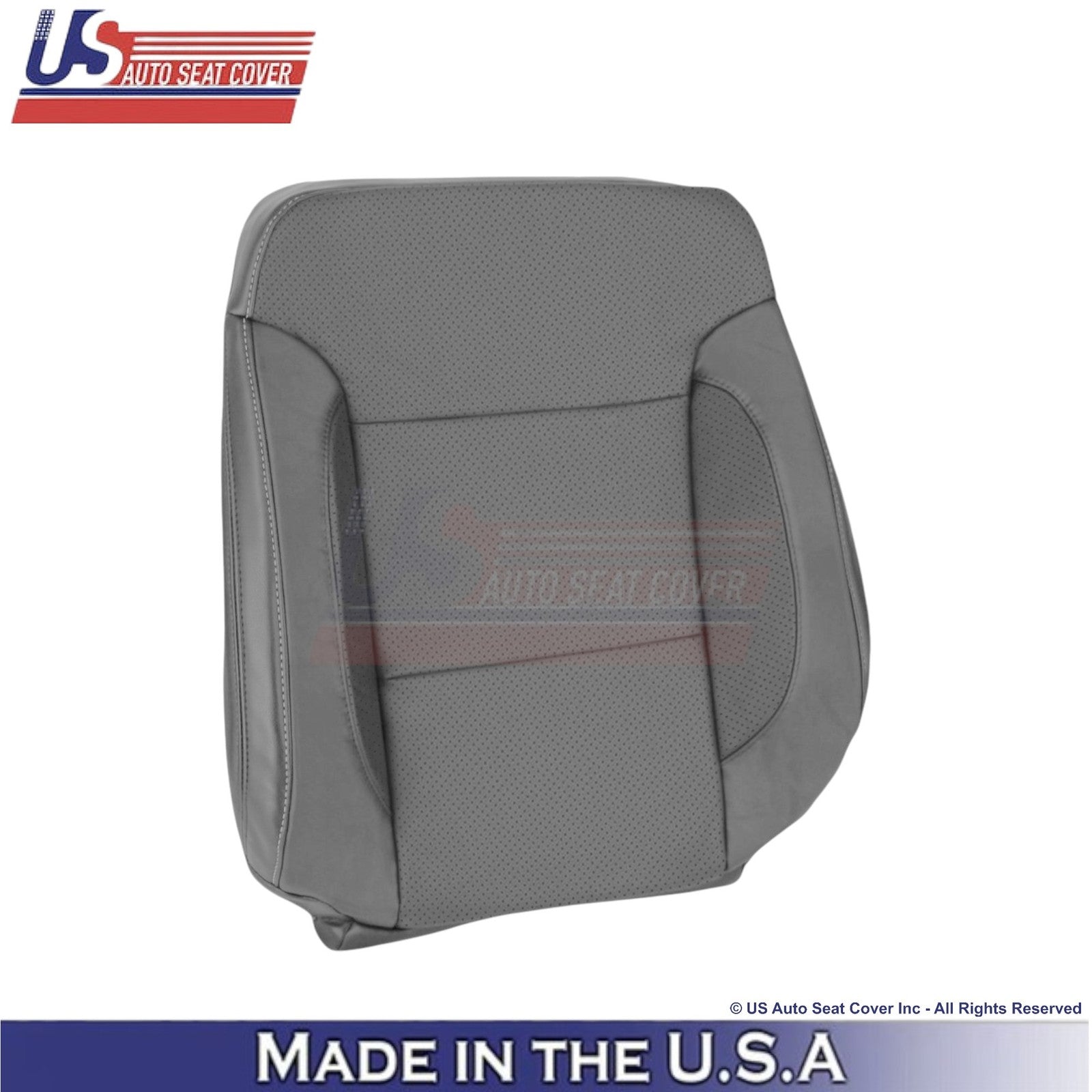 2014-2019 For Chevy Silverado 1500 LT LS Leather Perf Front Top Covers Gray