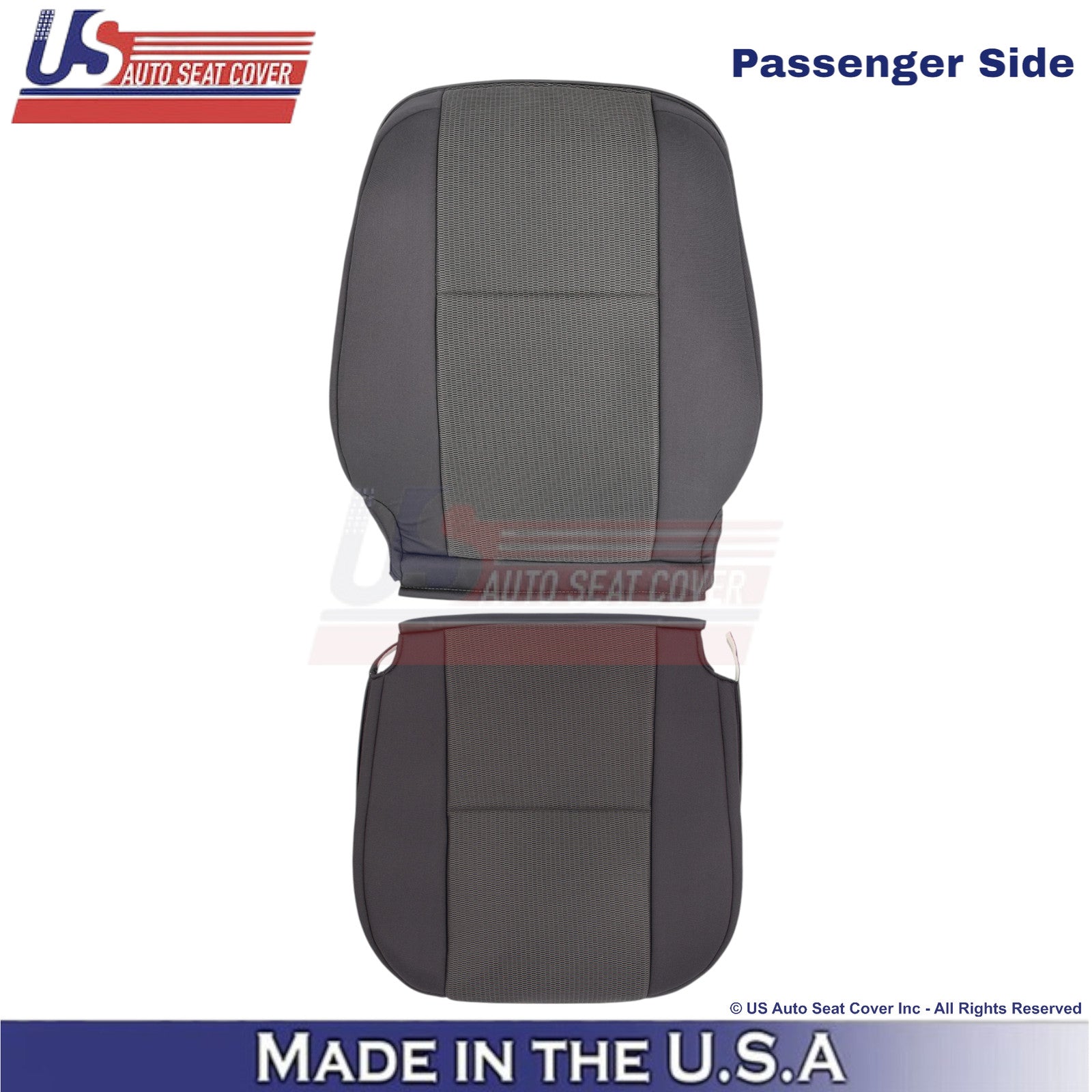 2007-2011 Fits Toyota FJ Cruiser Cloth Passenger Side Seat Covers Dark Graphite