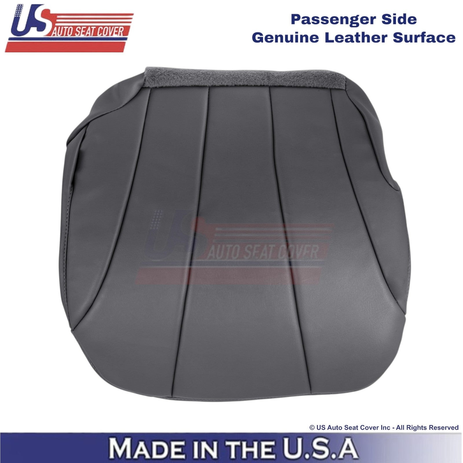 1999-2002 For Chevy Silverado W/T Genuine Leather Passenger Bottom Cover Dk Gray