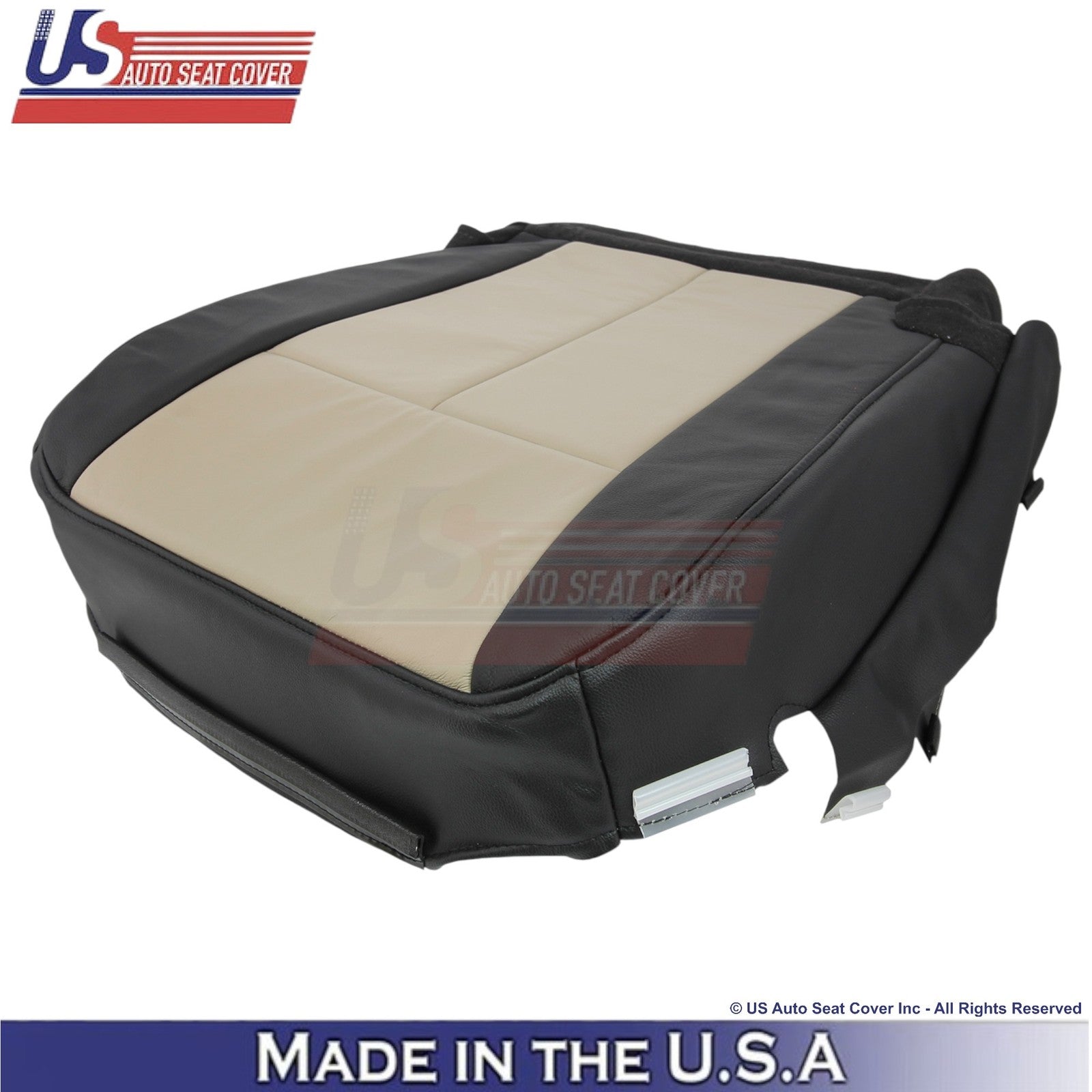 2007-2008 Fits Ford Expedition Leatherette Driver Bottom Covers Gray Stone/Camel
