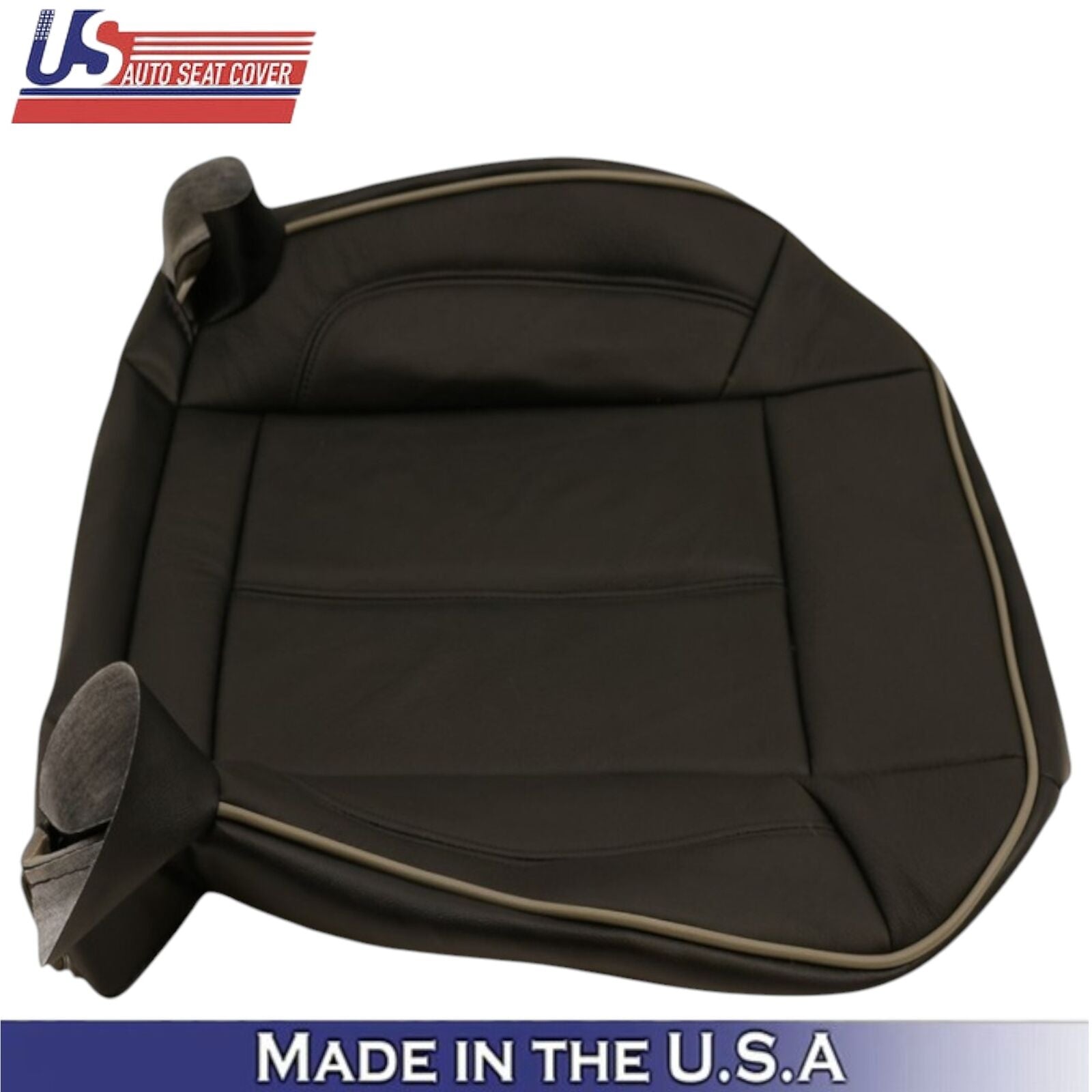 2006-2010 For Hummer H3 Genuine Leather Driver Top & Bottom Seat Covers Ebony