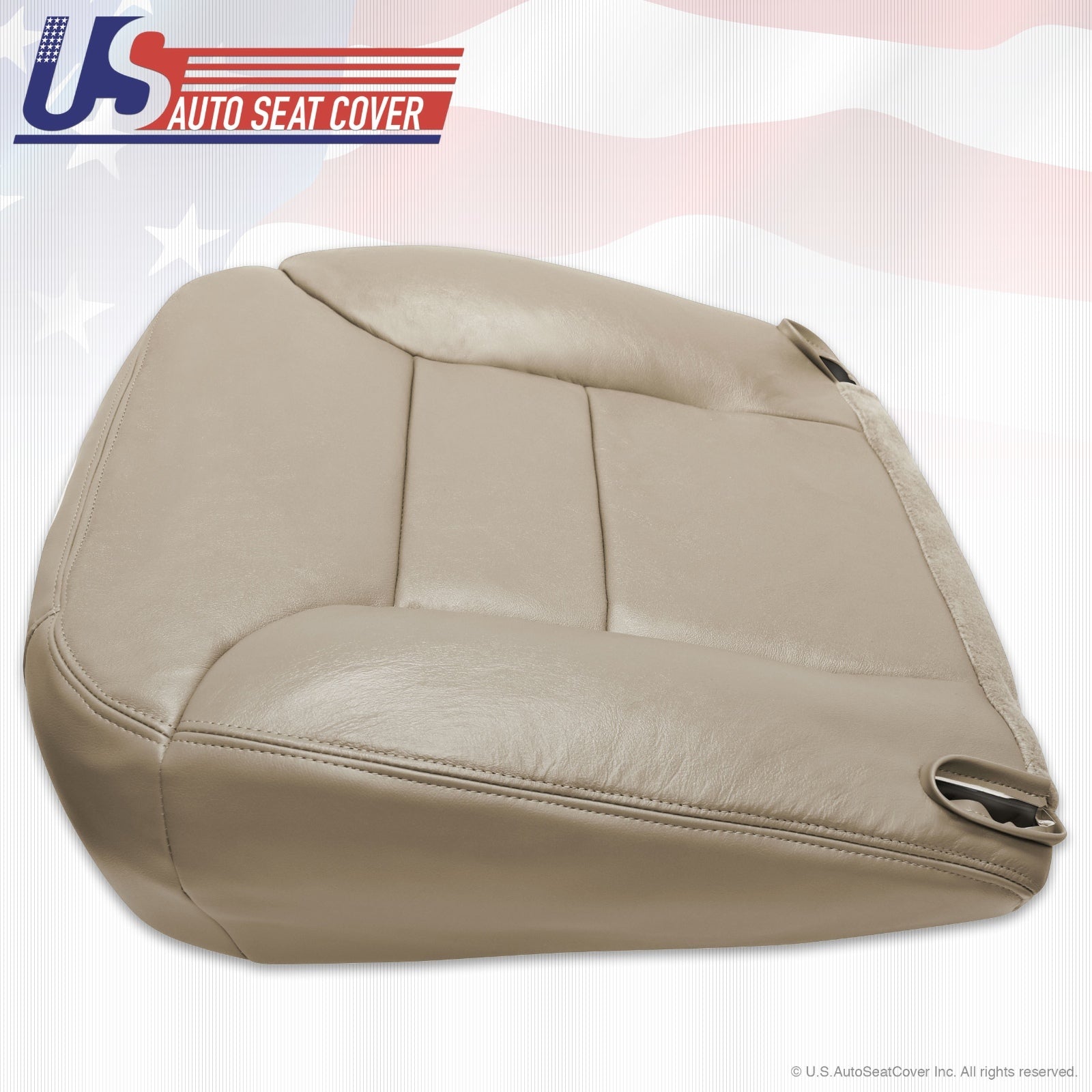 1995 to 1999 Chevy Tahoe Driver & Passenger Sides Leather Bottom Seat Covers Tan