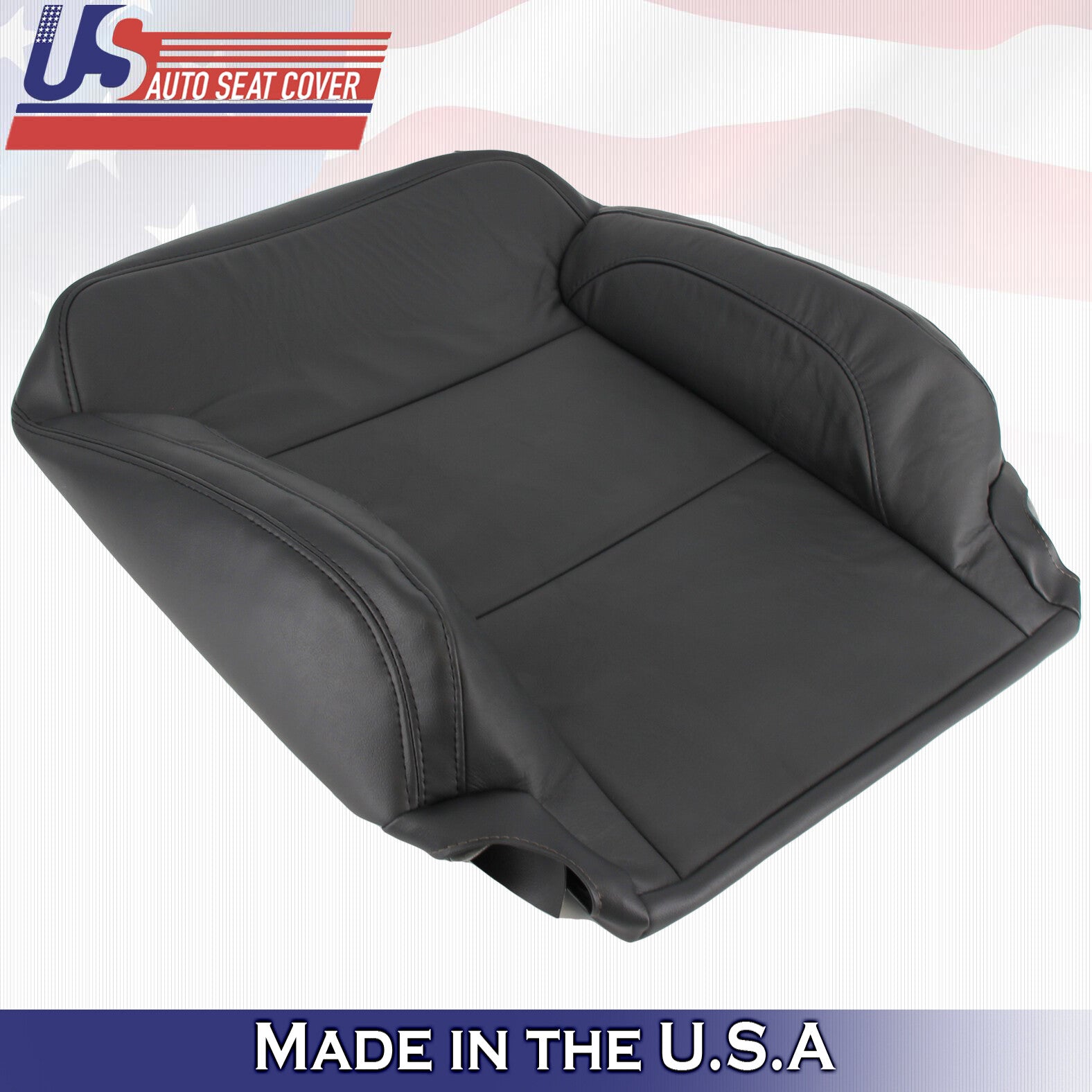 2015 For Chevy Silverado 2500 3500 Driver Top & Bottom Leather Seat Covers Black