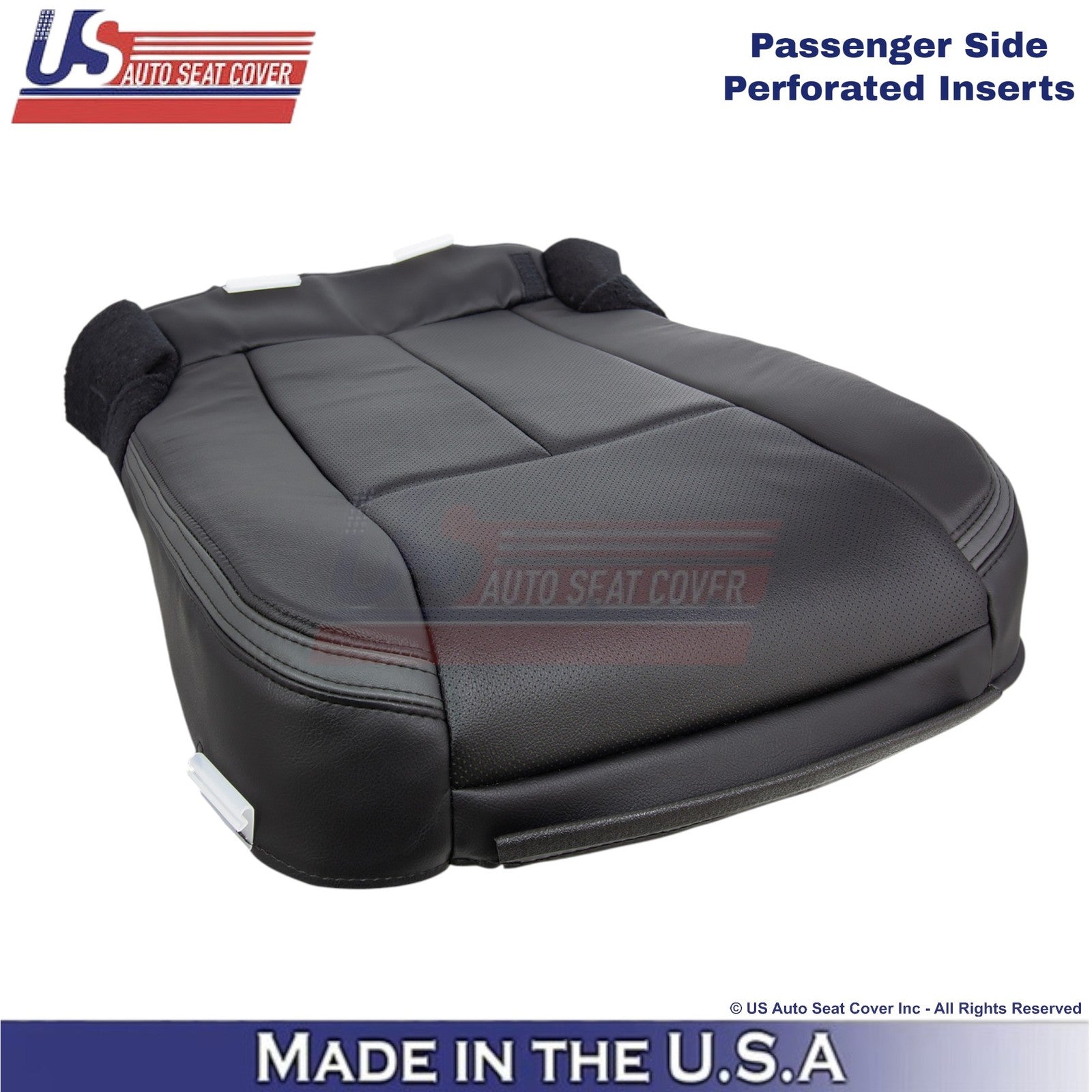 2015-2017 For Ford Expedition Platinum Leather Passenger Bottom Seat Cover Ebony