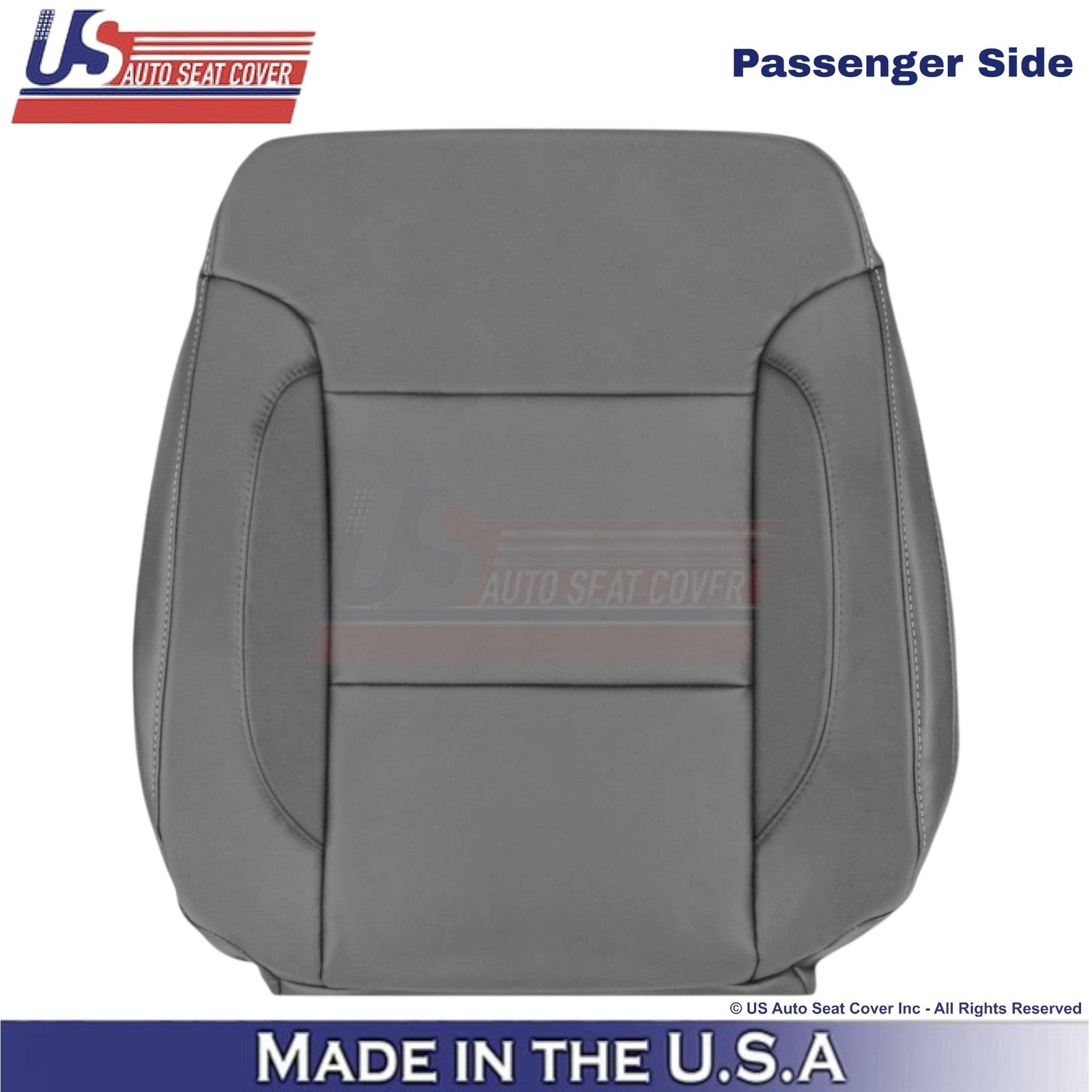 2014-2019 For Chevy Silverado 1500 LT Leatherette Passenger Top Seat Cover Gray