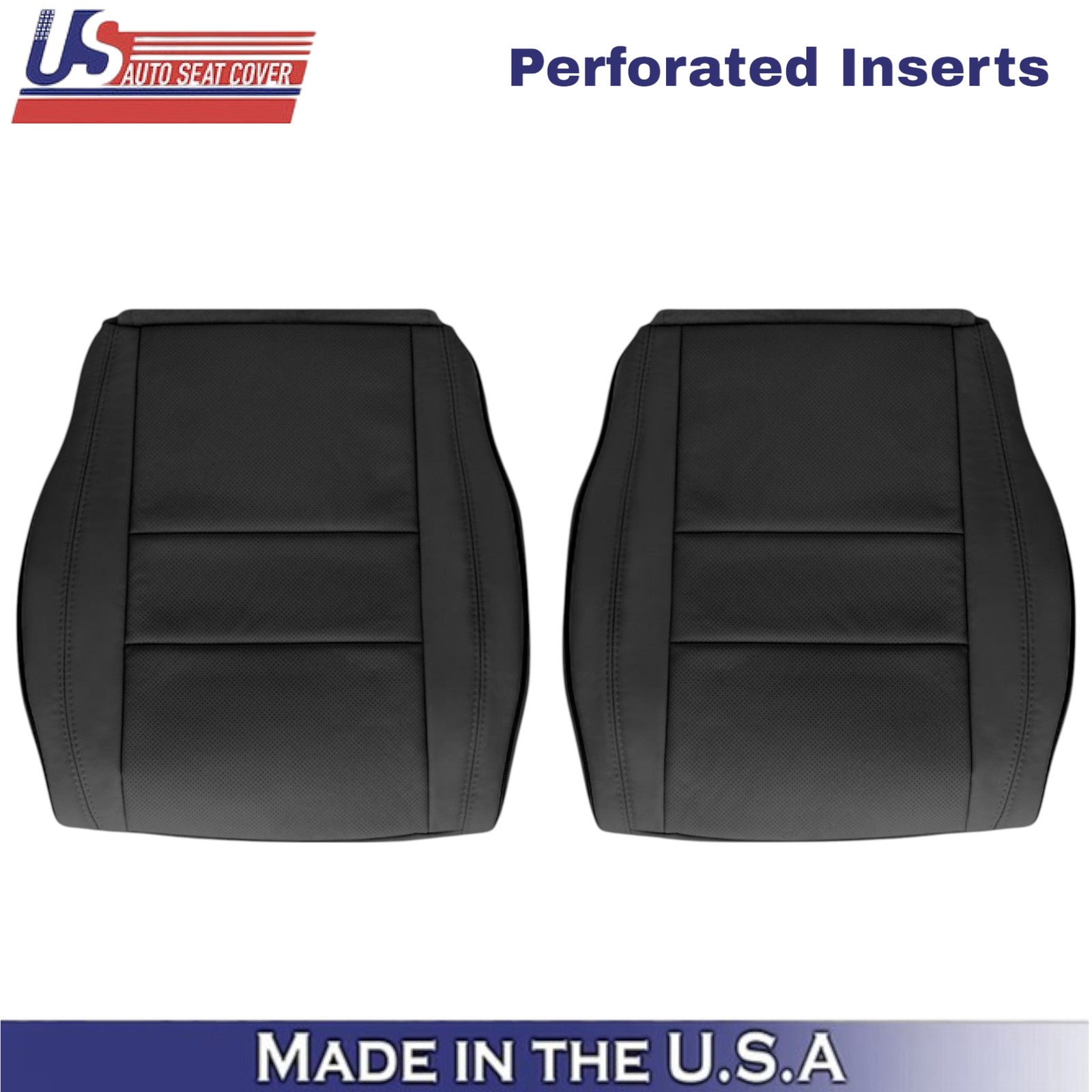 2011-2021 For Jeep Grand Cherokee Genuine Leather Front Bottom Seat Covers Black