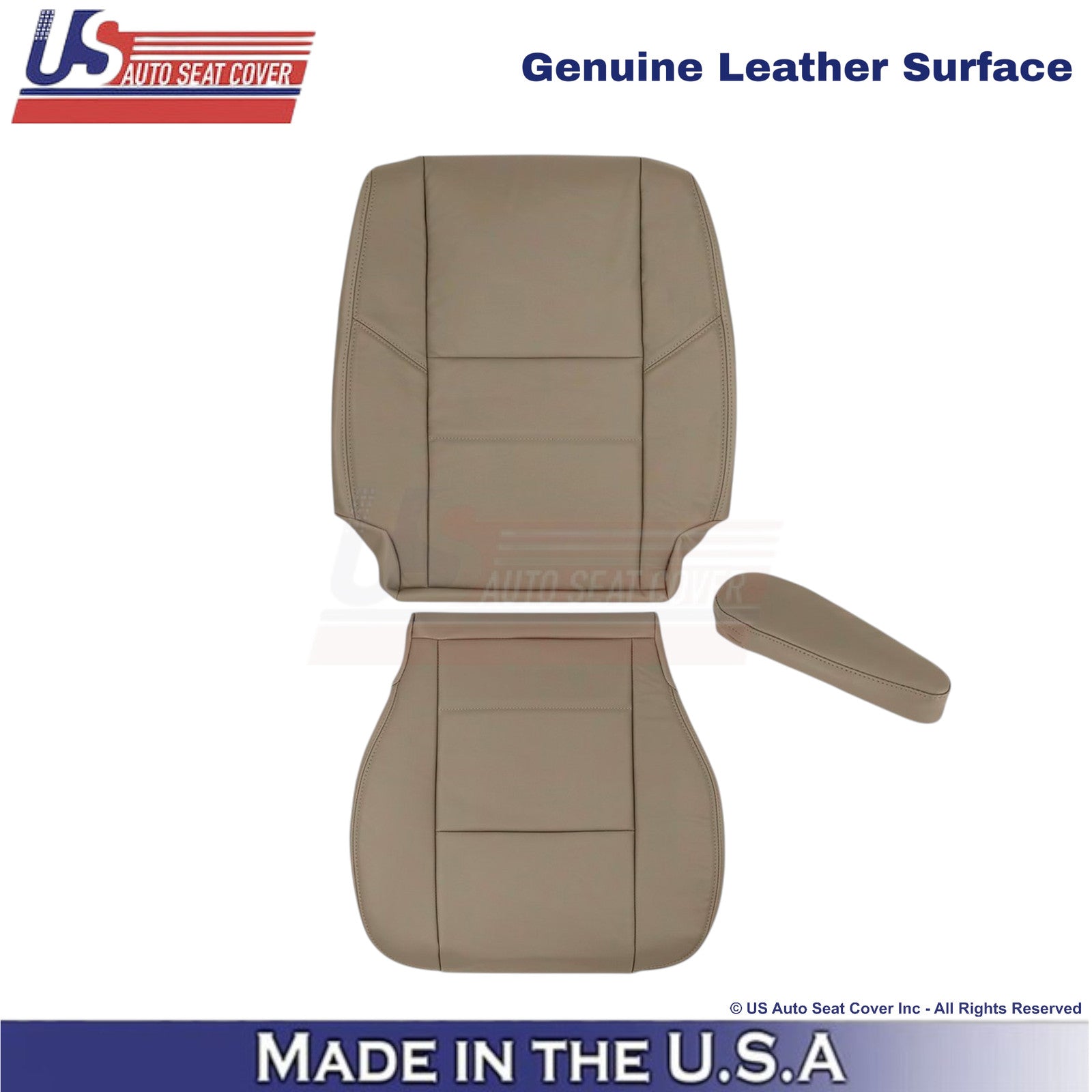 2001-2007 For Toyota Sequoia Genuine Leather Front w/Armrest Driver Covers Tan