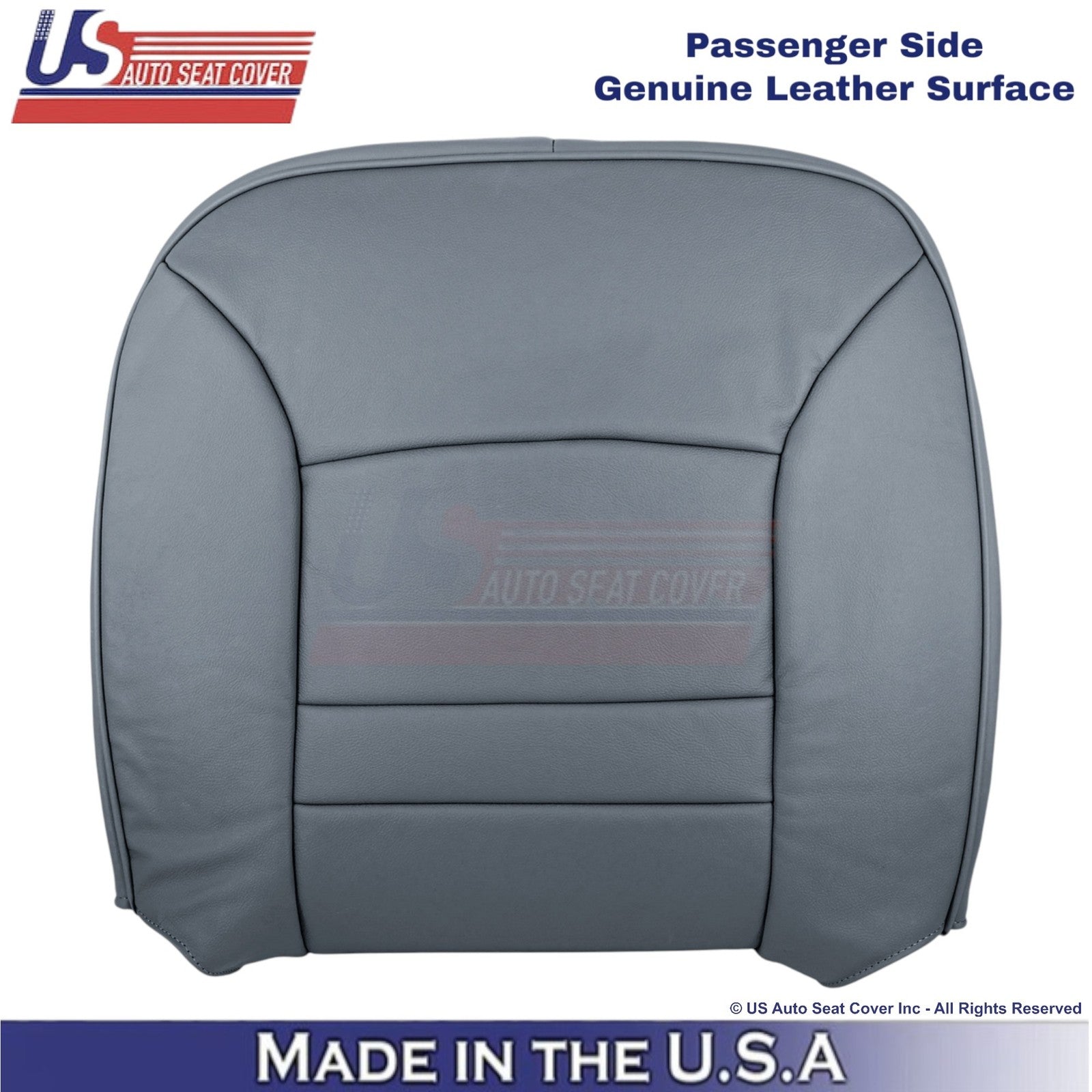 1998-2002 For Ford Crown Victoria Genuine Leather Passenger Top Seat Cover Gray