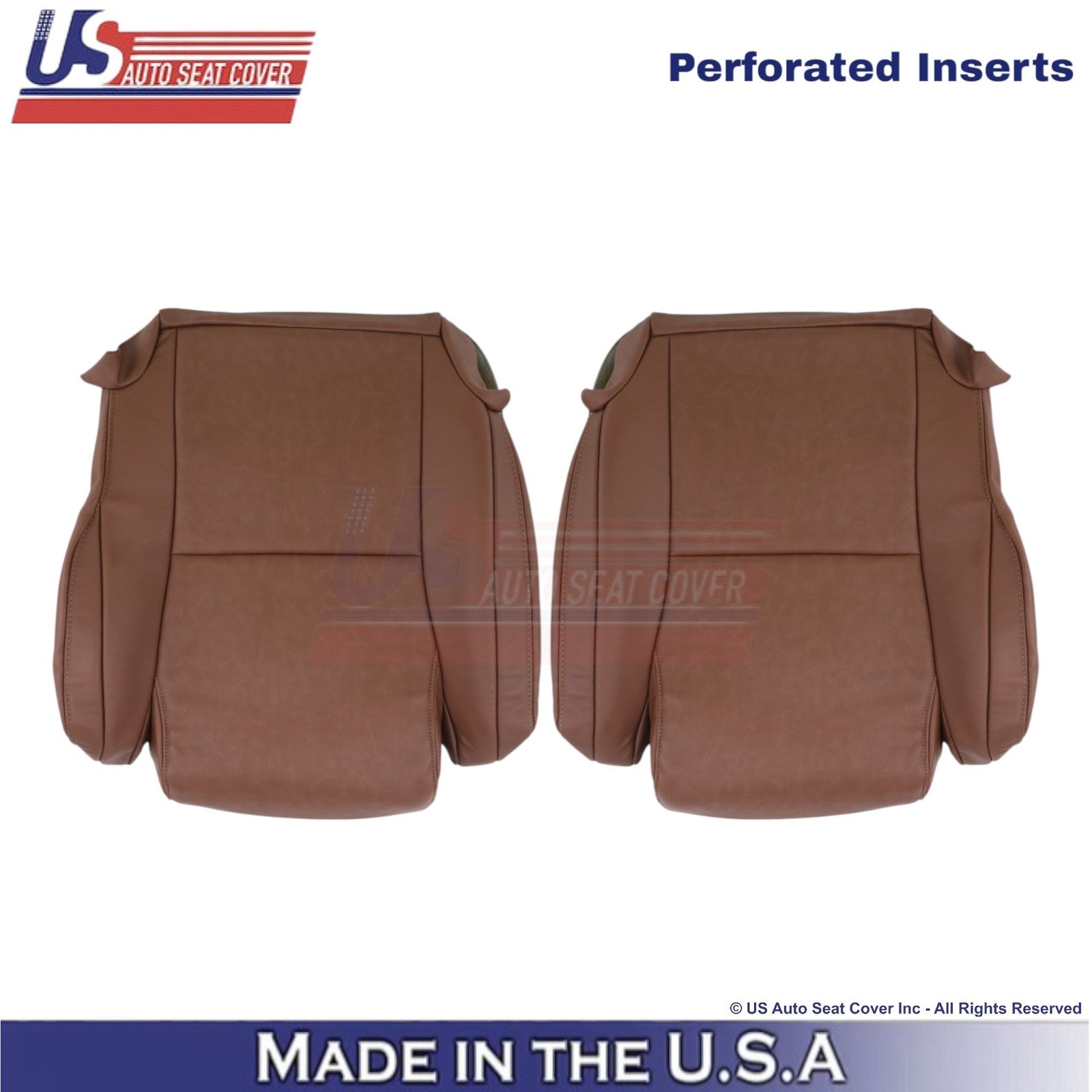 2007-2013 For Toyota Tundra Leather Perforated Front Bottom Seat Covers Red Rock