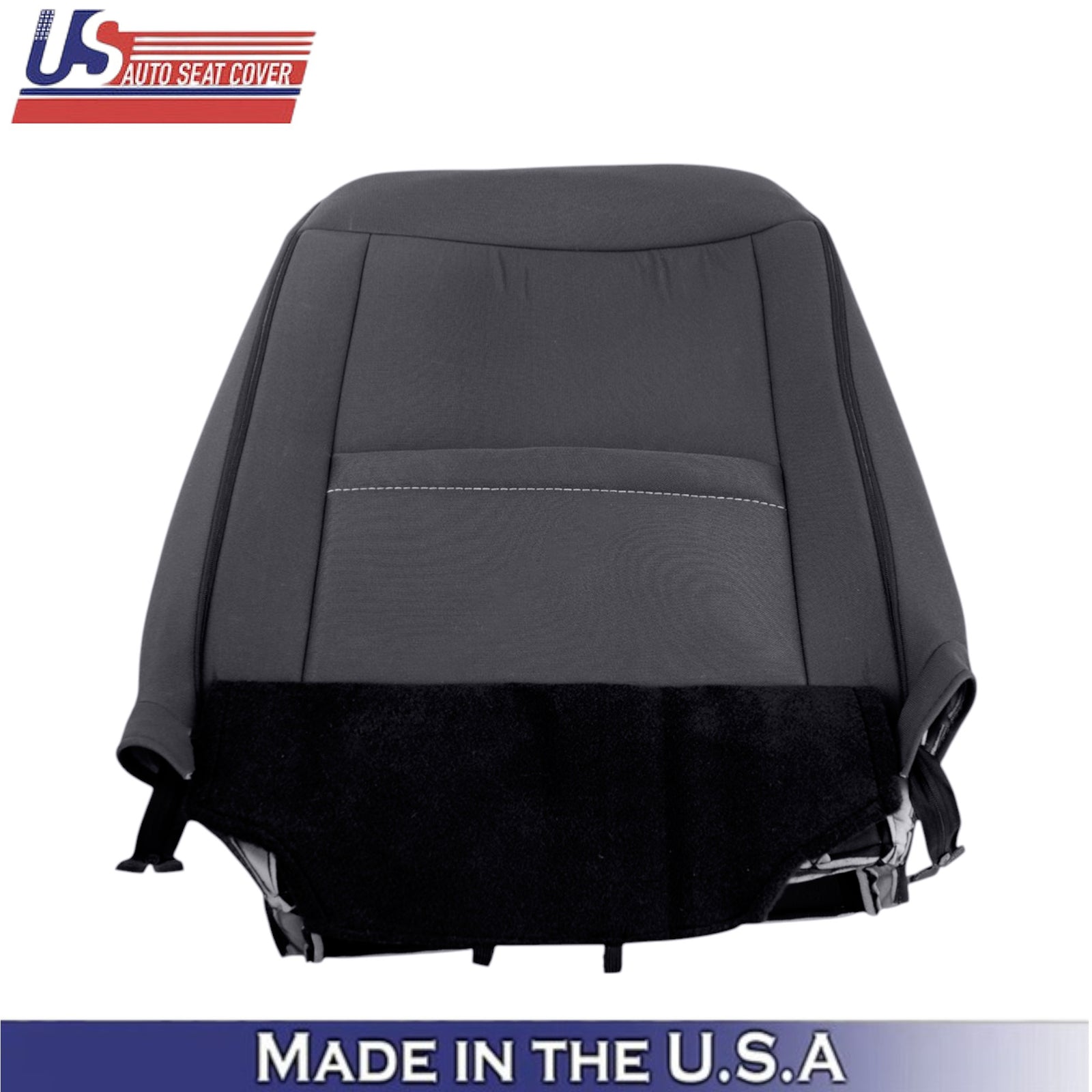 2014-2019 For Chevrolet Silverado Fabric Cloth Front Side Seat Covers Jet Black