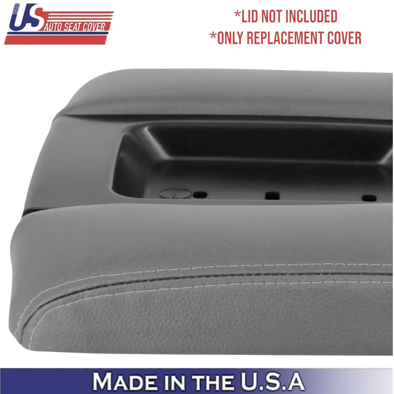 2014-2019 For Chevy Silverado Leatherette Center Console Lid Cover Dk Ash (Gray)