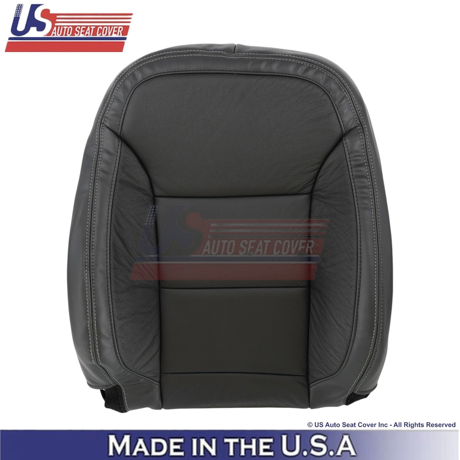 13-15 For Chevy Malibu Genuine Leather Passenger Side Covers Black w/white Stch