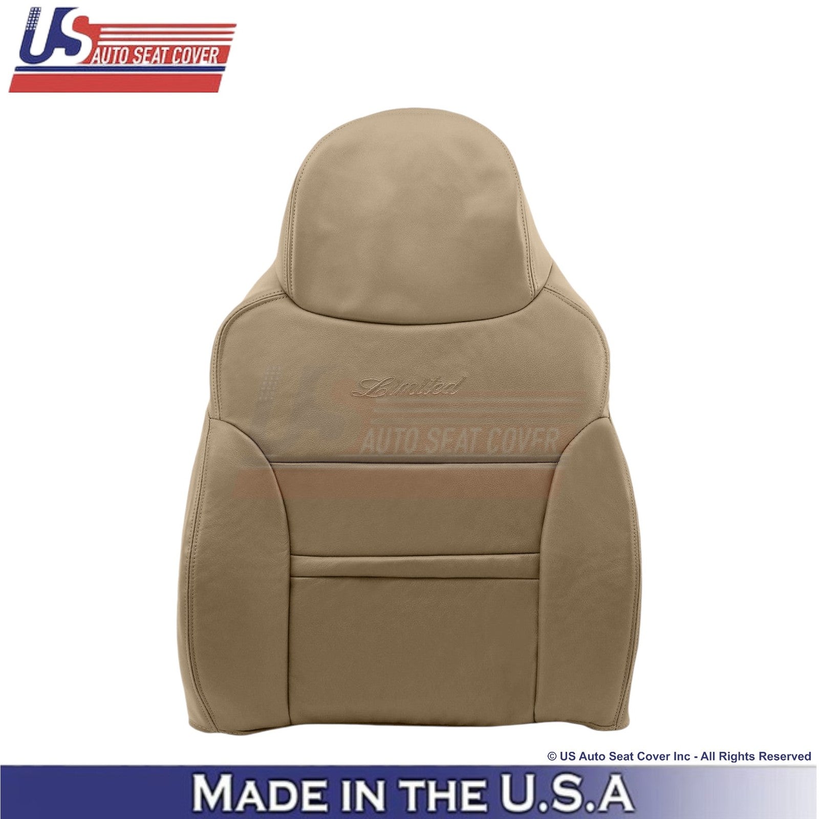 2000-2001 For Ford Excursion Genuine Leather Front w/Armrest Covers Parchment