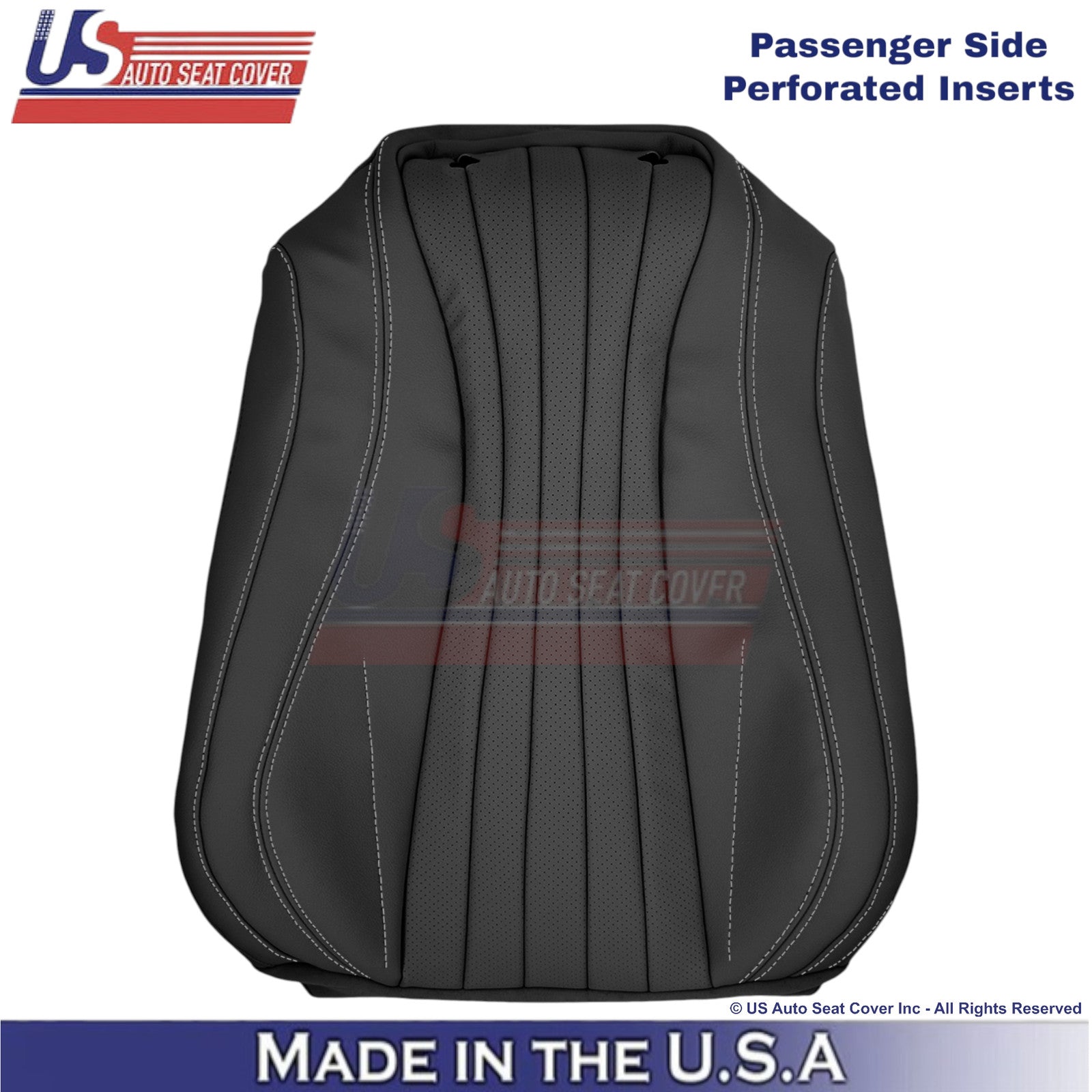 2017-2023 For Mercedes Benz E-Class Leatherette Front Covers Black-White Stitch