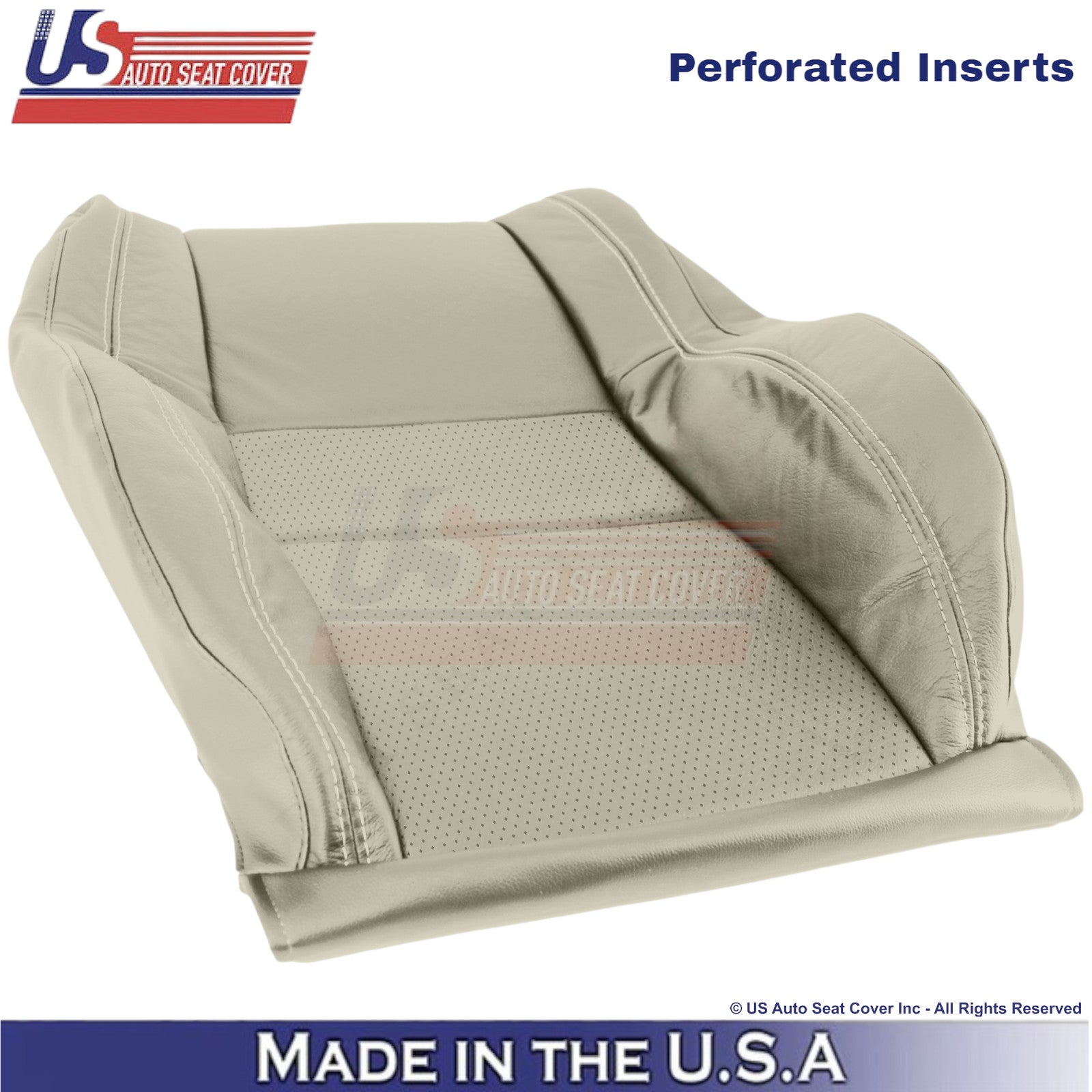 2011-2022 For Dodge Durango Leather Perf. Front Top Covers Light Frost Beige