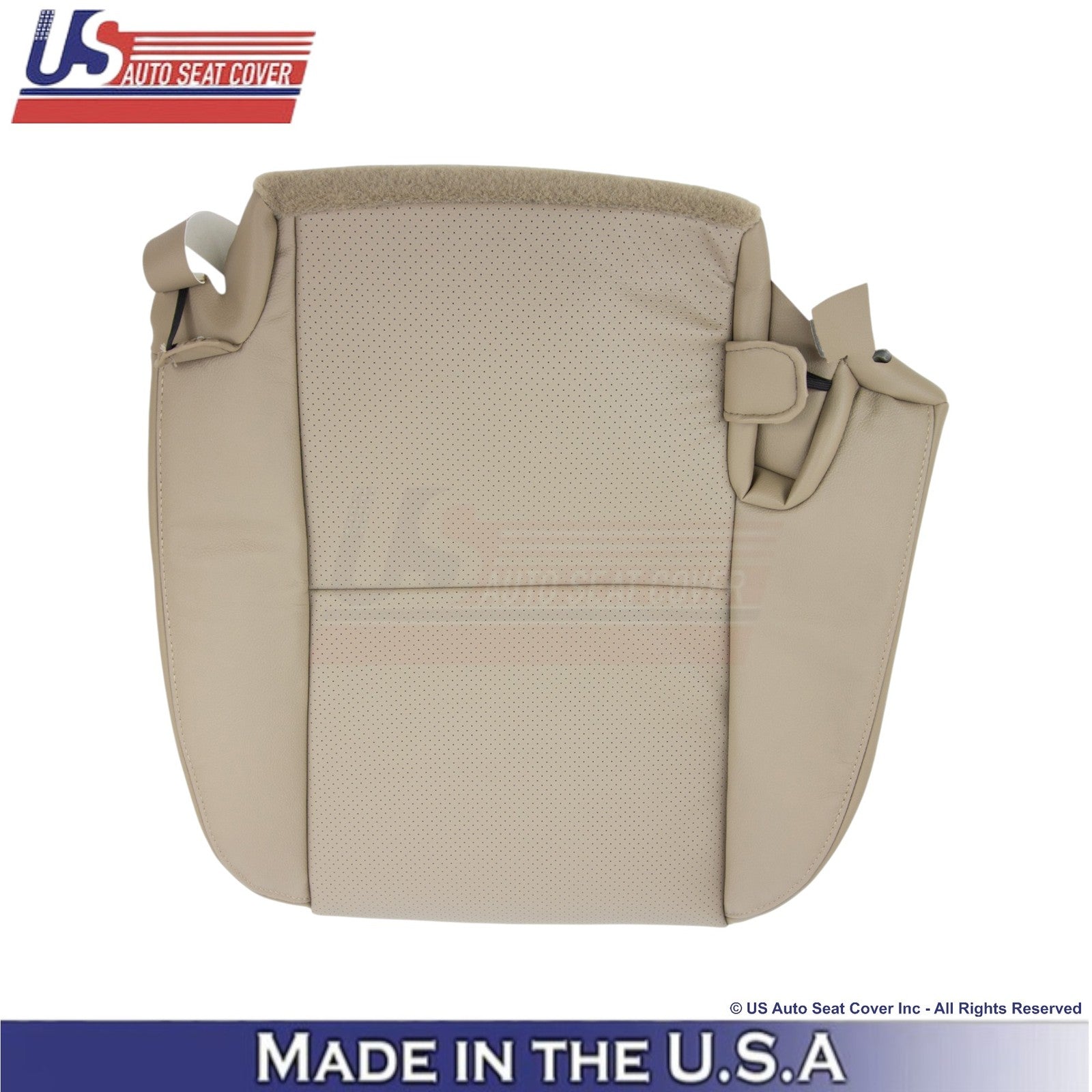 2008-2014 Fits Toyota Sequoia Leather Perf. Rear Bottom Seat Covers Sand Beige