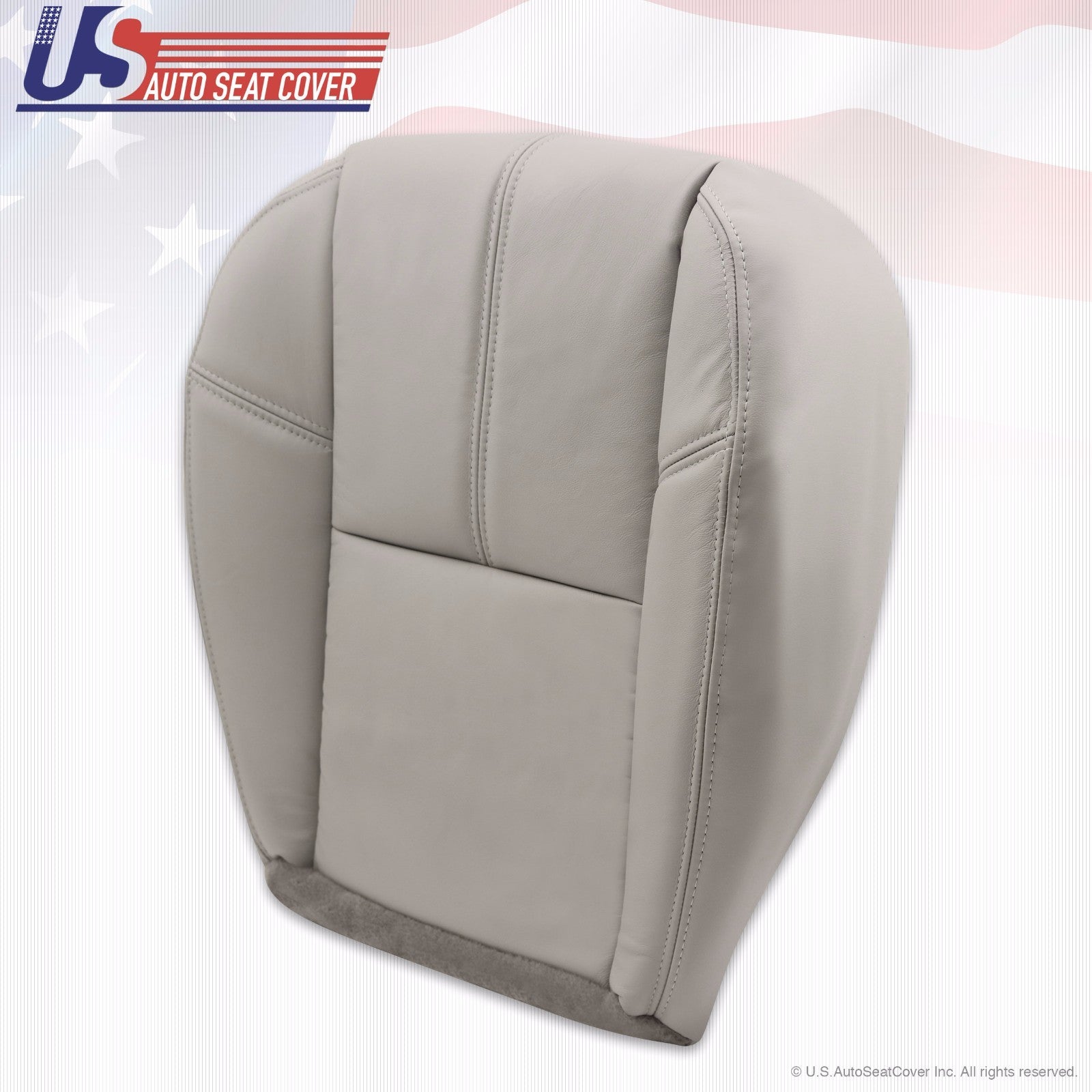 2007 - 2012 GMC Yukon Passenger Side Bottom Leather Seat Cover Light Gray