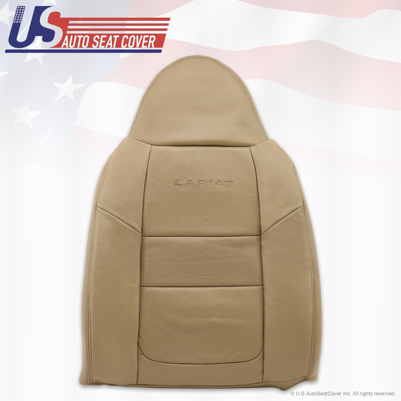 2001 Ford F250 F350 Lariat Driver Upper Back Leather Seat Covers Parchment TAN