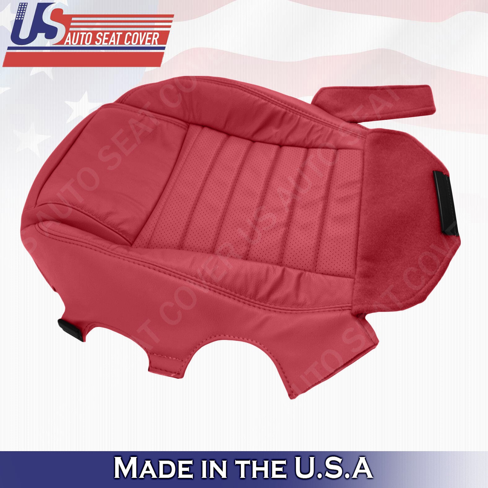 2005 2006 2007 2008 2009 Fits Ford Mustang Driver Bottom & Top Leather Cover Red