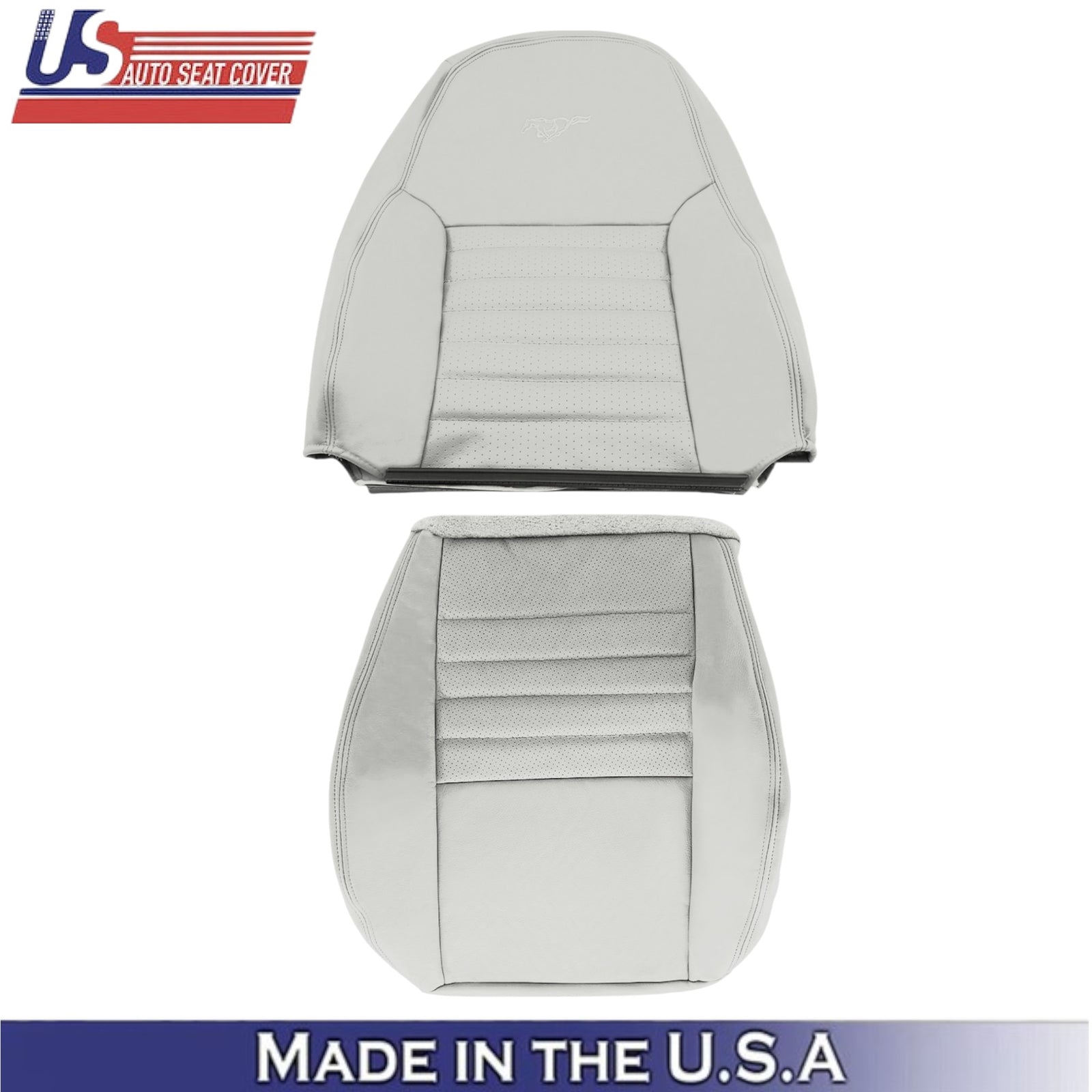 1999-2004 For Ford Mustang GT Genuine Leather Passenger Side Covers Oxford White