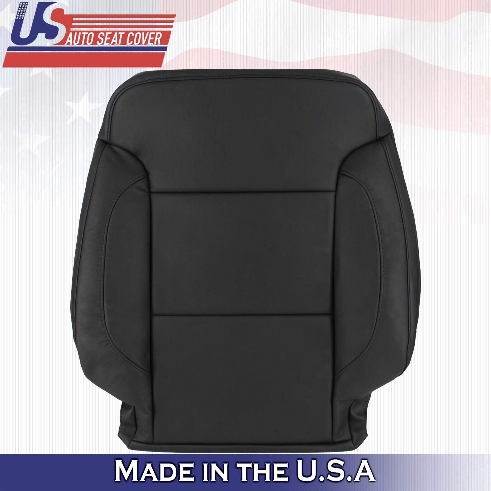 2015 For Chevy Silverado 2500 3500 Driver Top & Bottom Leather Seat Covers Black