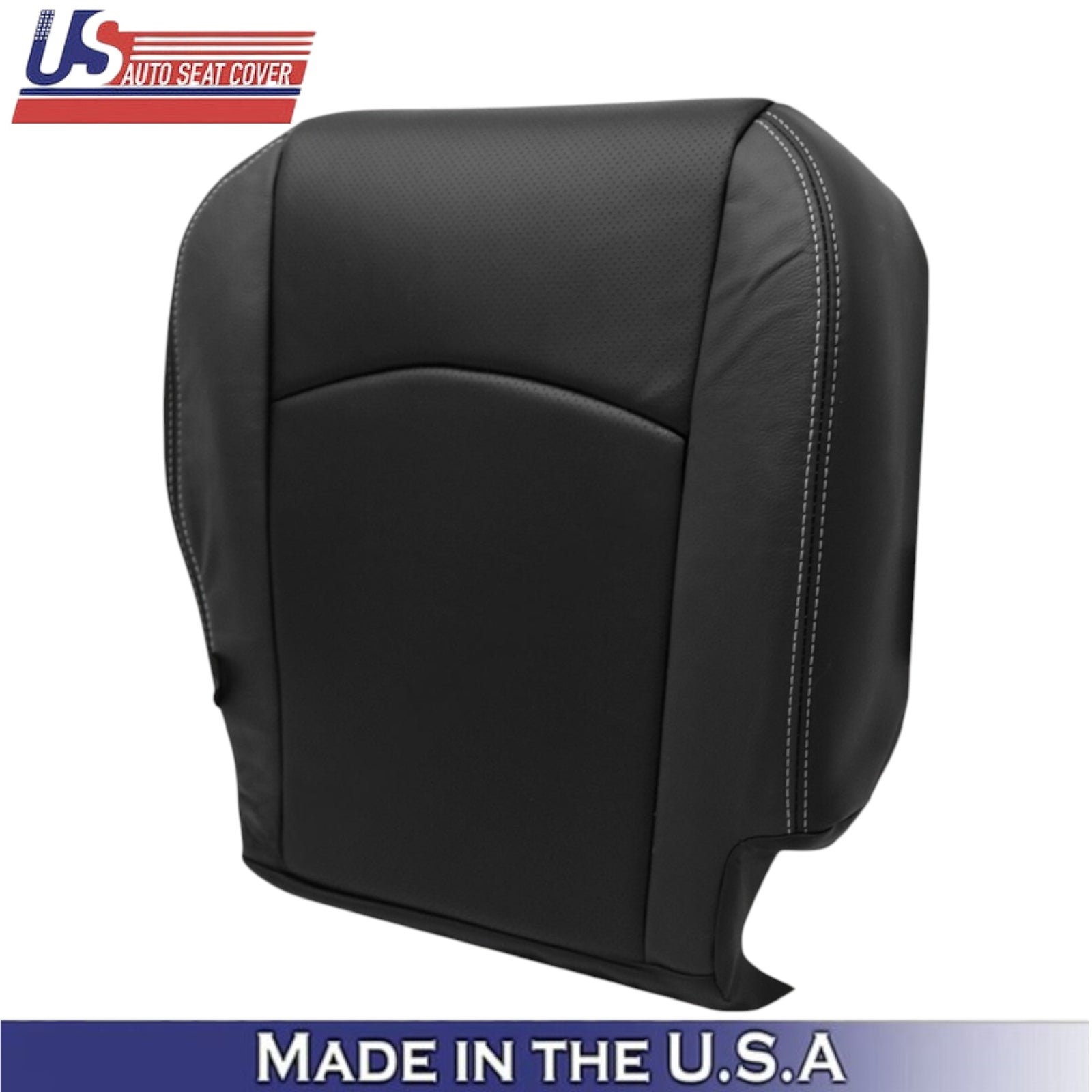 2013-2018 For Dodge Ram 2500 Leather Driver Bottom Cover Black-White Stitching