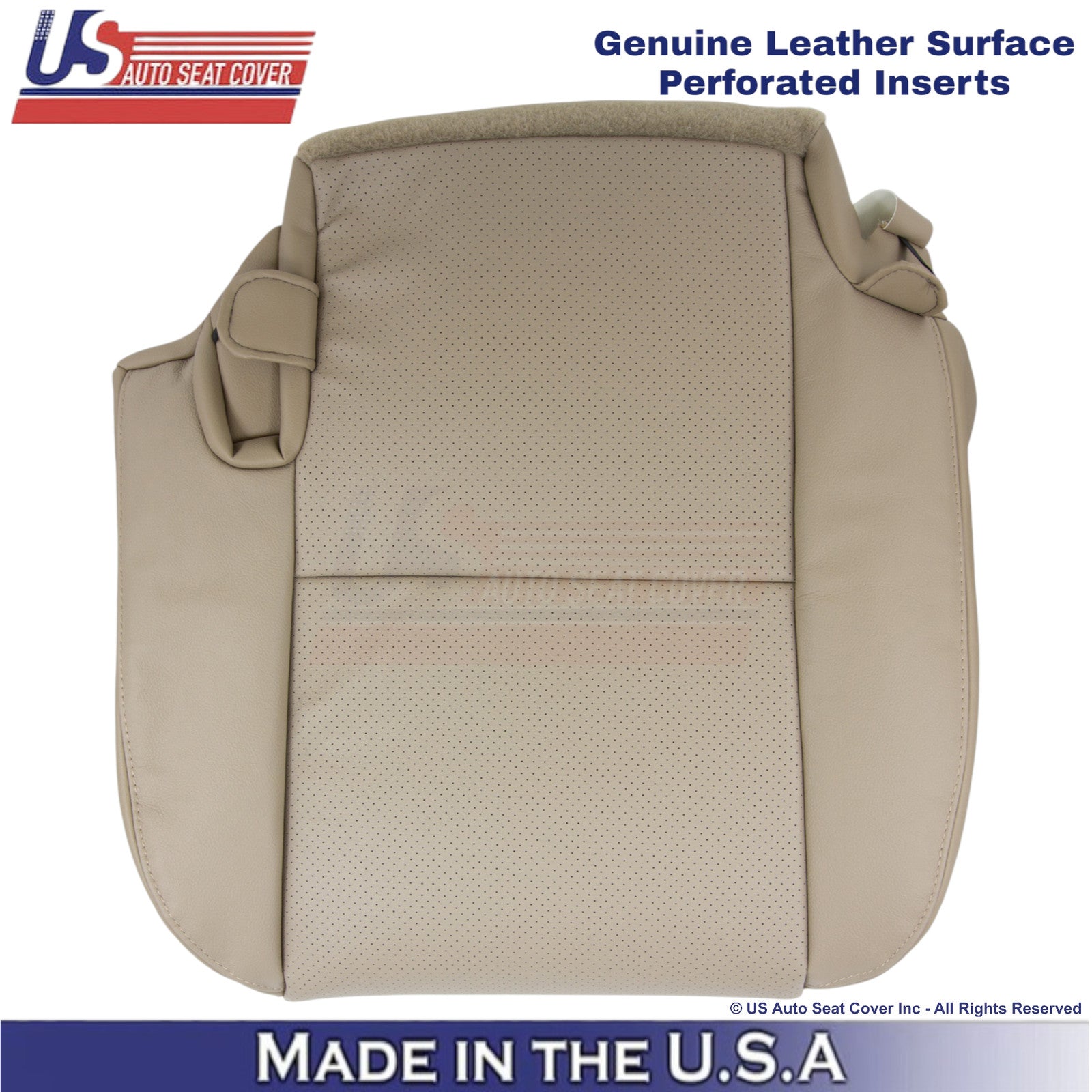 2011 Fits Toyota Tundra Genuine Leather Perf. Rear Left Bottom Cover Sand Beige