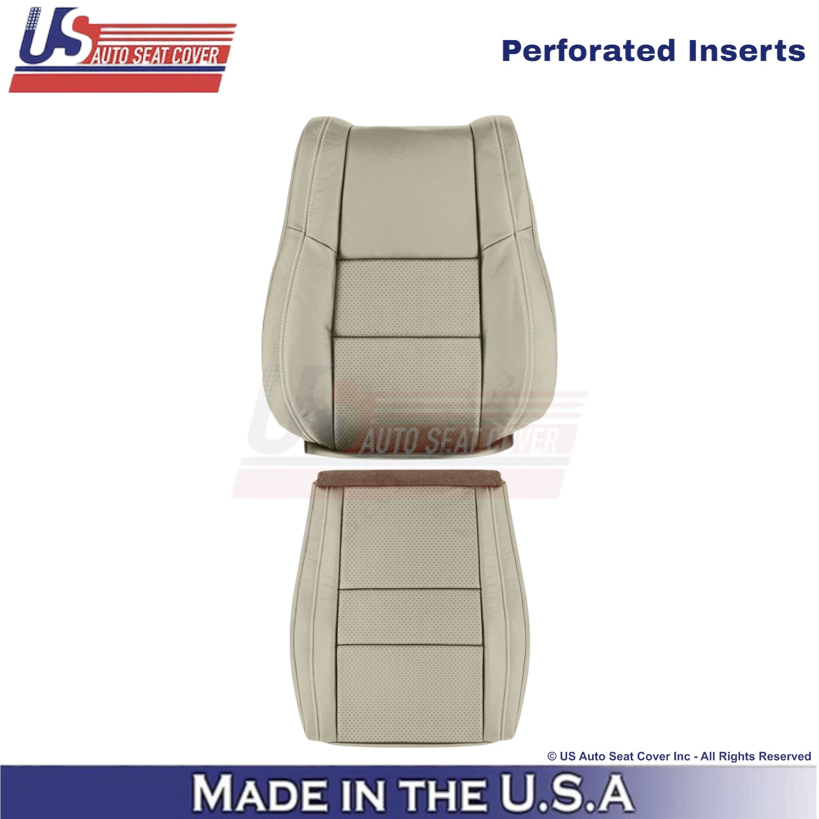 2011-2022 For Dodge Durango Leather Perf. Driver Seat Covers Light Frost Beige