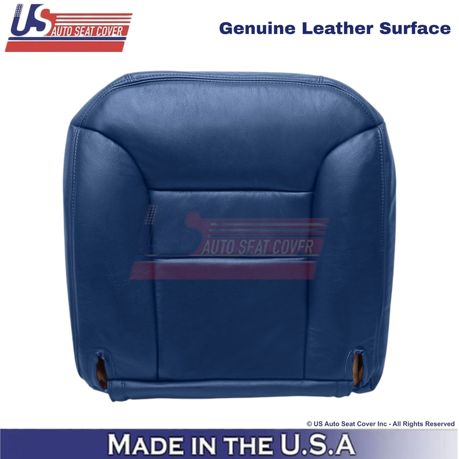 1995-1999 Fits Chevy Suburban Genuine Leather Driver Bottom Seat Cover Navy Blue