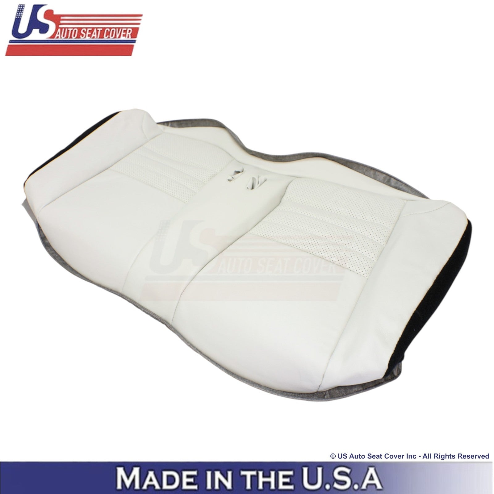 1999-2004 Fits Ford Mustang GT Genuine Leather Rear Bench Covers Oxford White