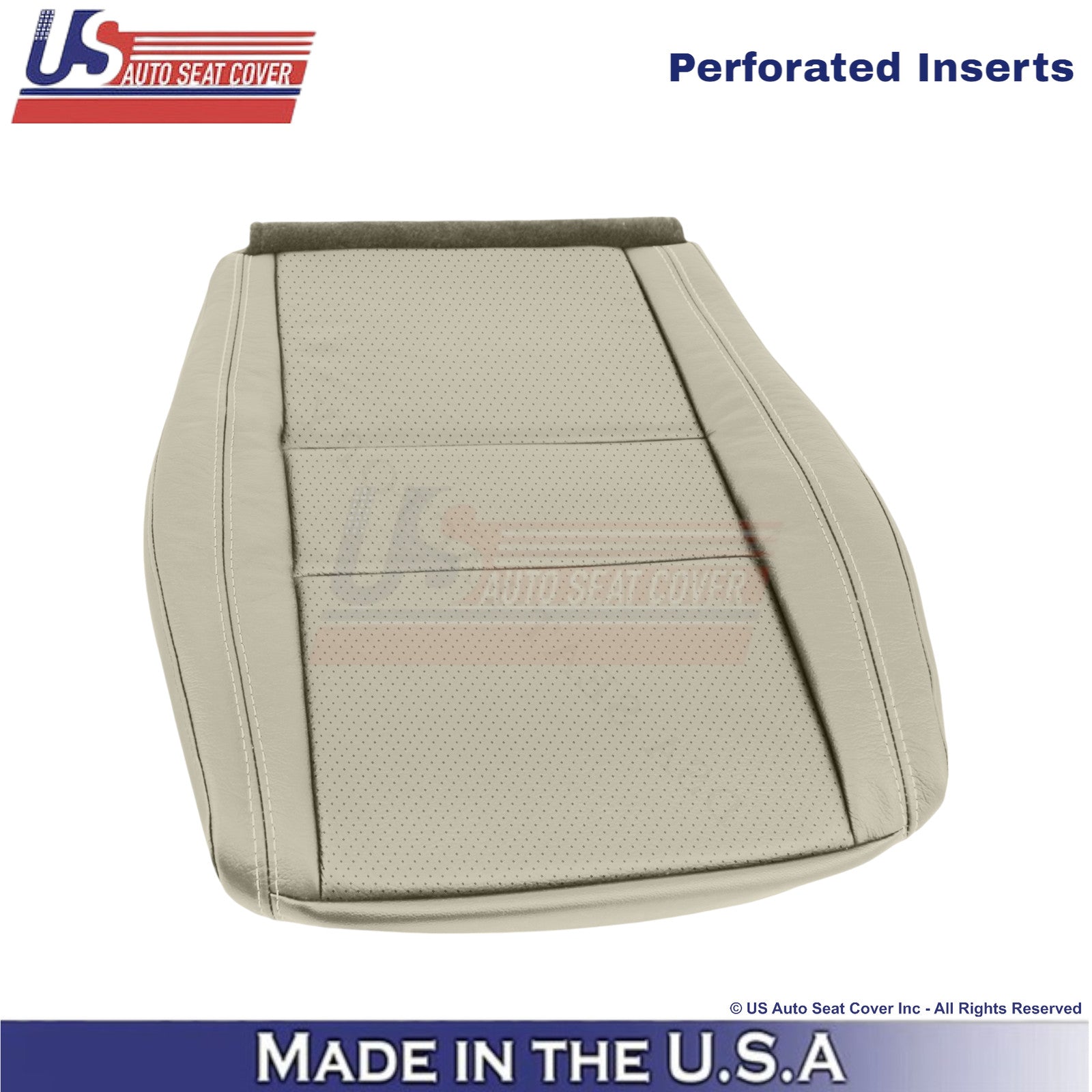 2011-2022 For Dodge Durango Leather Perf. Front Bottom Covers Light Frost Beige