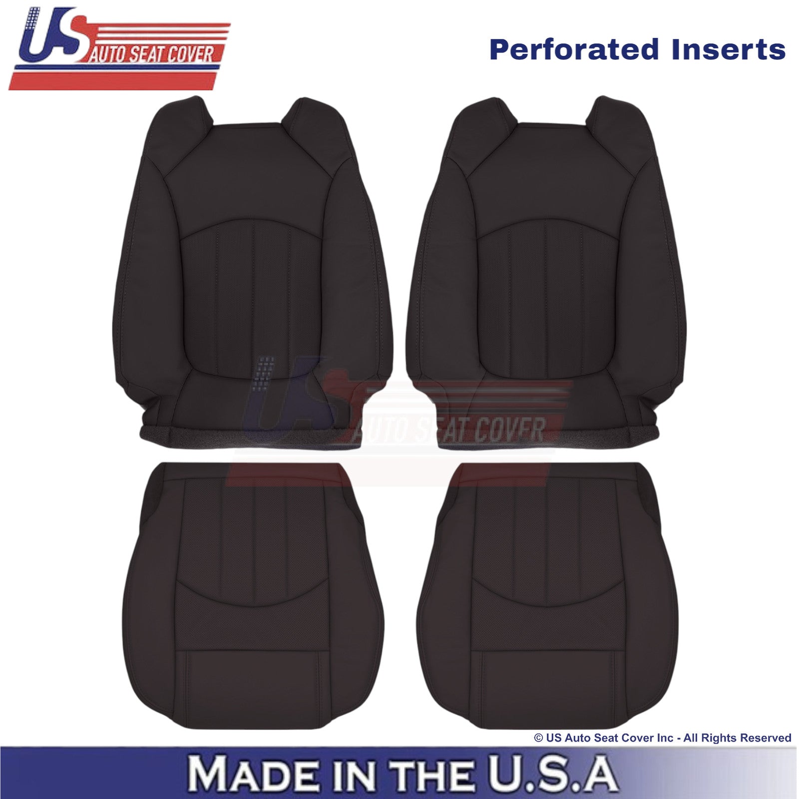 2013-2017 For Buick Enclave Leatherette Front Replacement Seat Covers Cocoa
