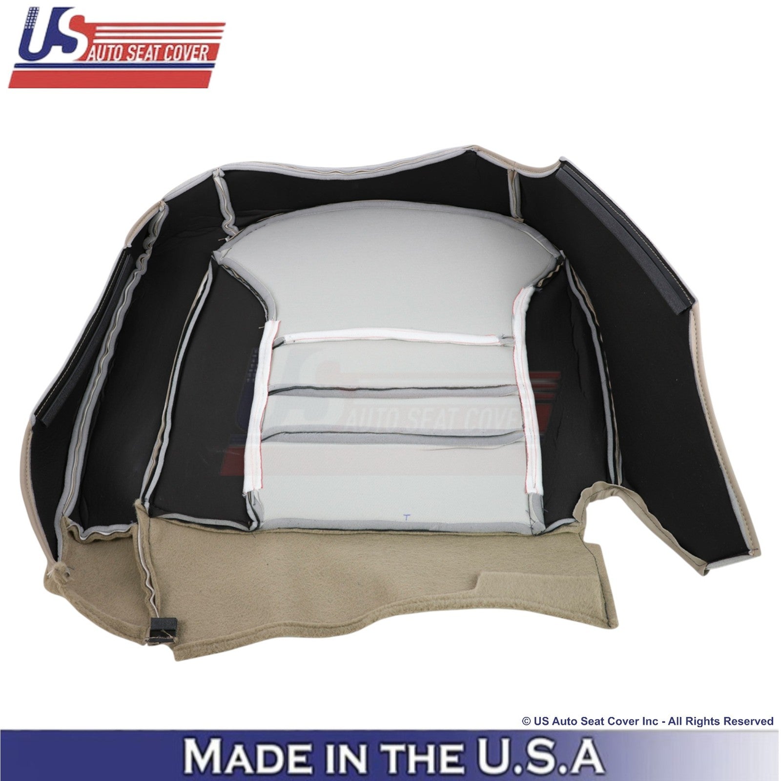 1998-2002 Fits Ford Crown Victoria Leatherette Driver Bottom Seat Cover Tan