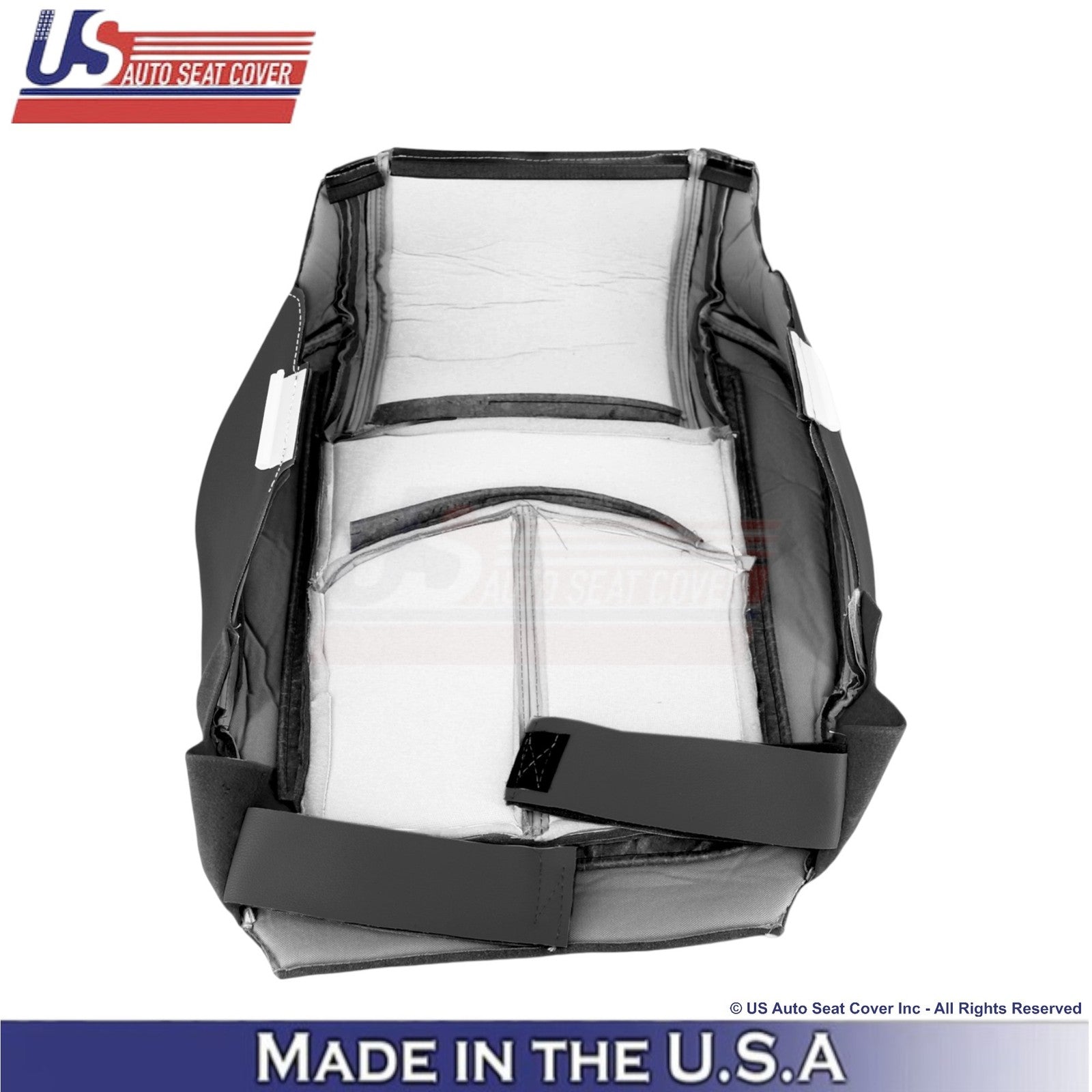 2013-2017 Fits Chevy Traverse Leatherette Driver Bottom Cover Ebony-White Stch