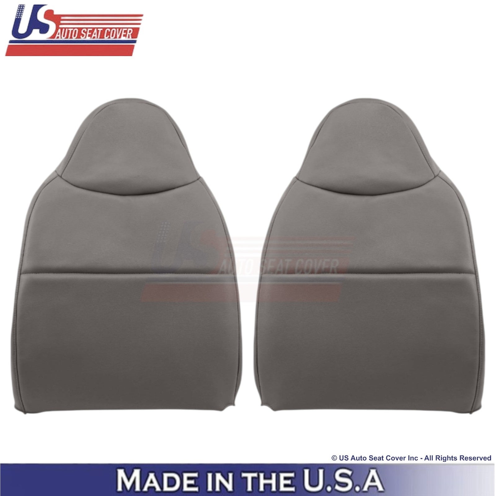 2008-2010 Fits Ford F-250 XL Leatherette Front Top Seat Covers Medium Dark Stone