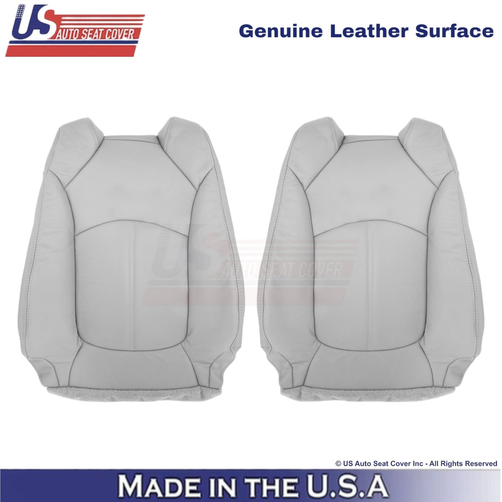 2013-2017 Fits Chevy Traverse Genuine Leather Front Top Covers Light Titanium