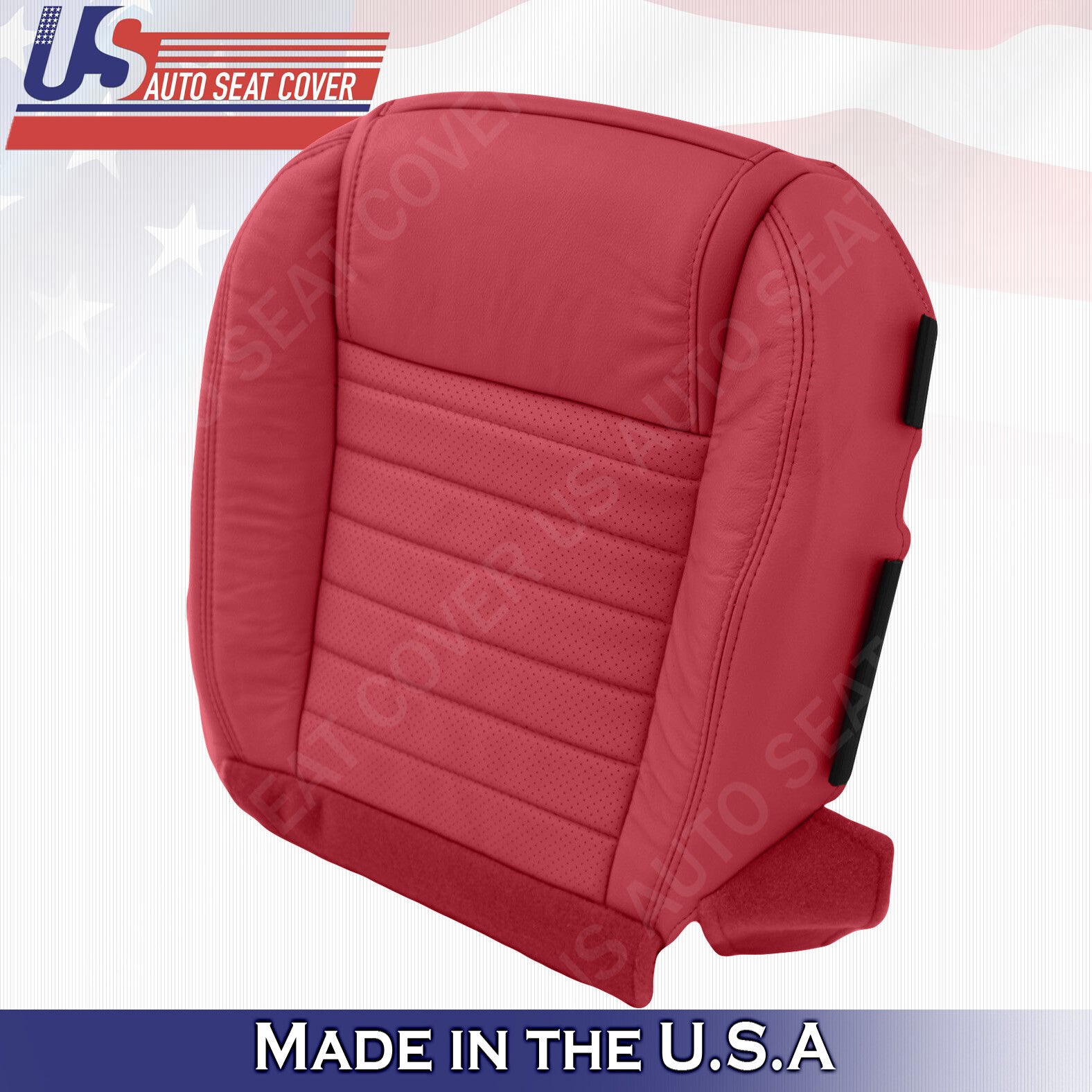 2005 2006 2007 2008 2009 Fits Ford Mustang Driver Bottom & Top Leather Cover Red