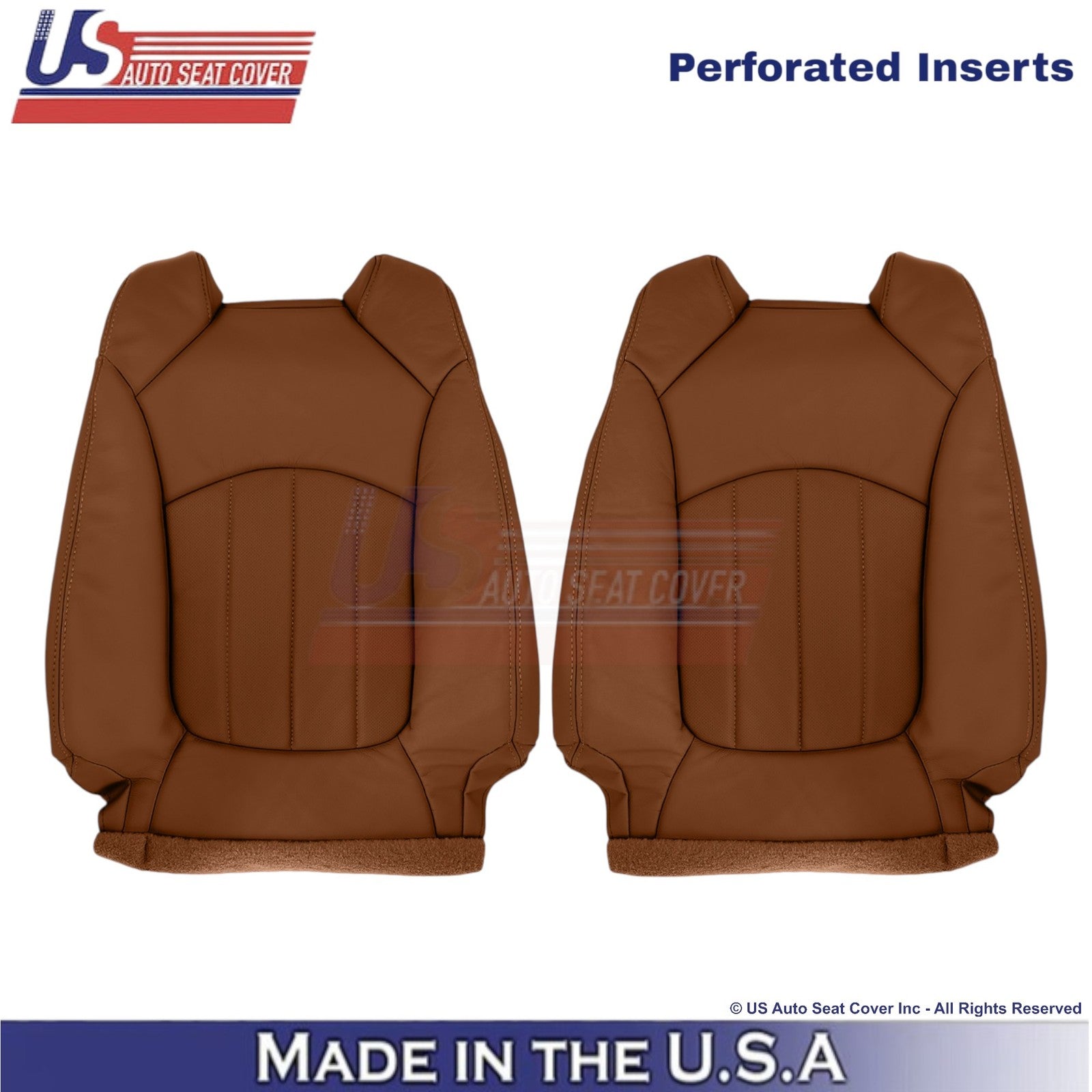 2015-2017 Fits Chevy Traverse Leather Perforated Front Seat Covers Saddle Up