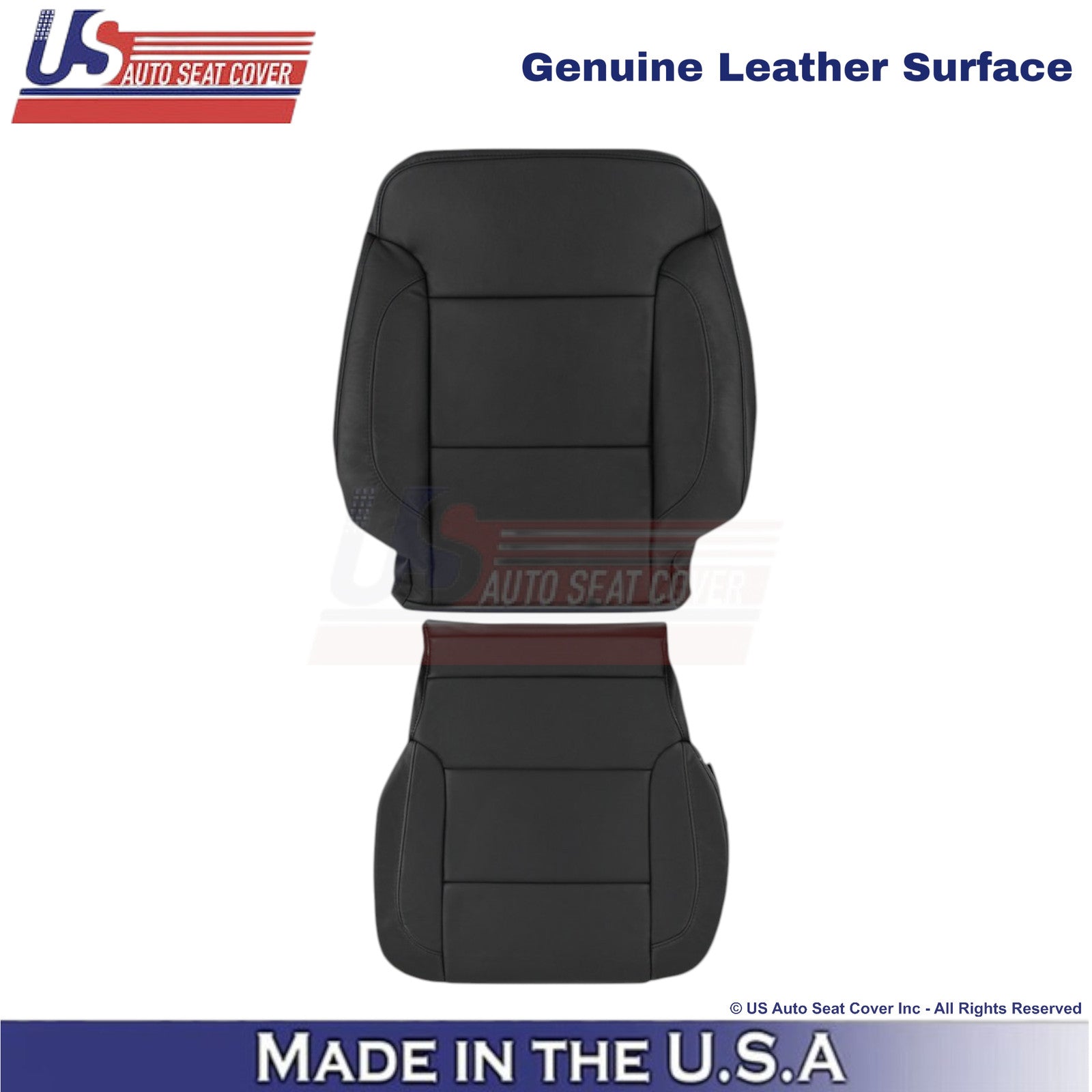 2015-2020 Fits Chevy Tahoe Genuine Leather Front Driver Side Covers Jet Black