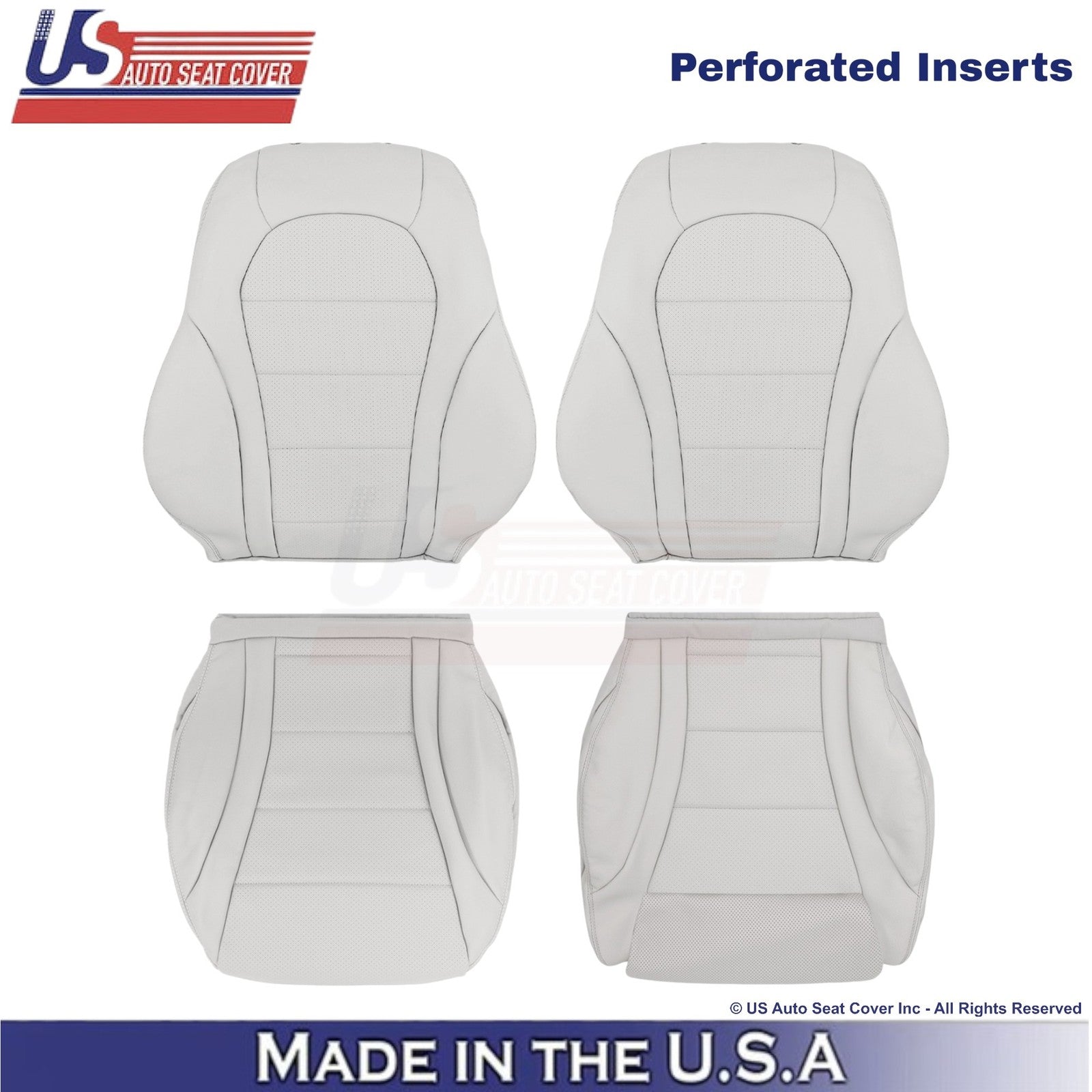 2016-2021 For Mercedes Benz GLC Class Leather Front Seat Covers Light Gray