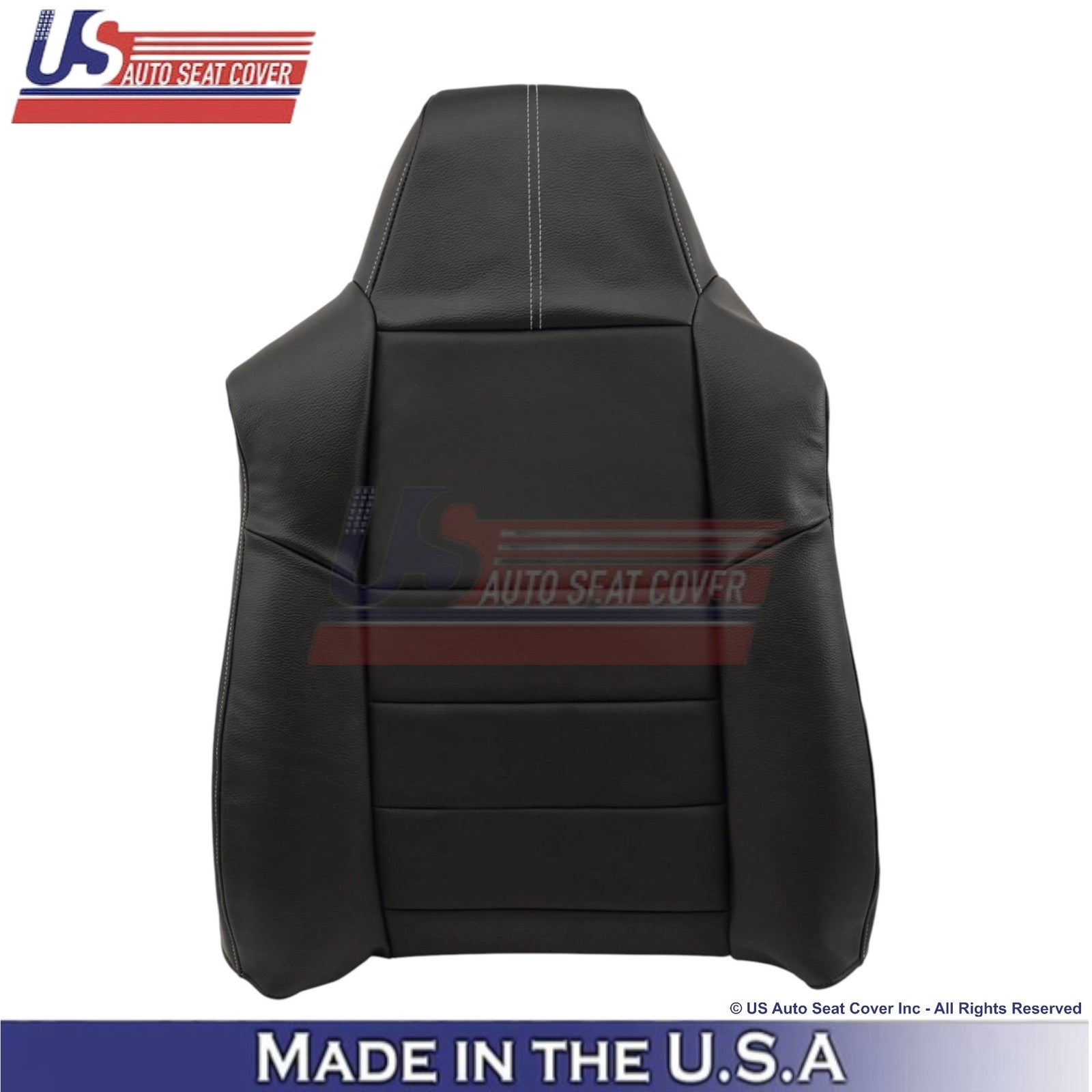 2008-2010 For Ford F250-550 FX4 Leather Driver Side Covers Black/White stitch