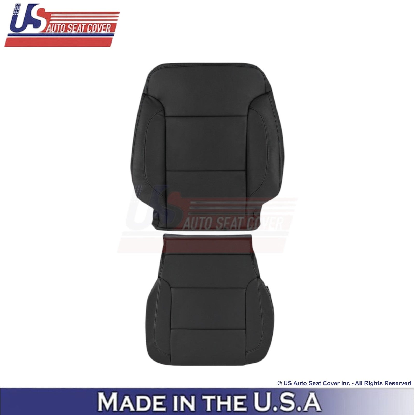 2015-2020 For Chevy Suburban Leatherette Front Driver Replacement Covers Black