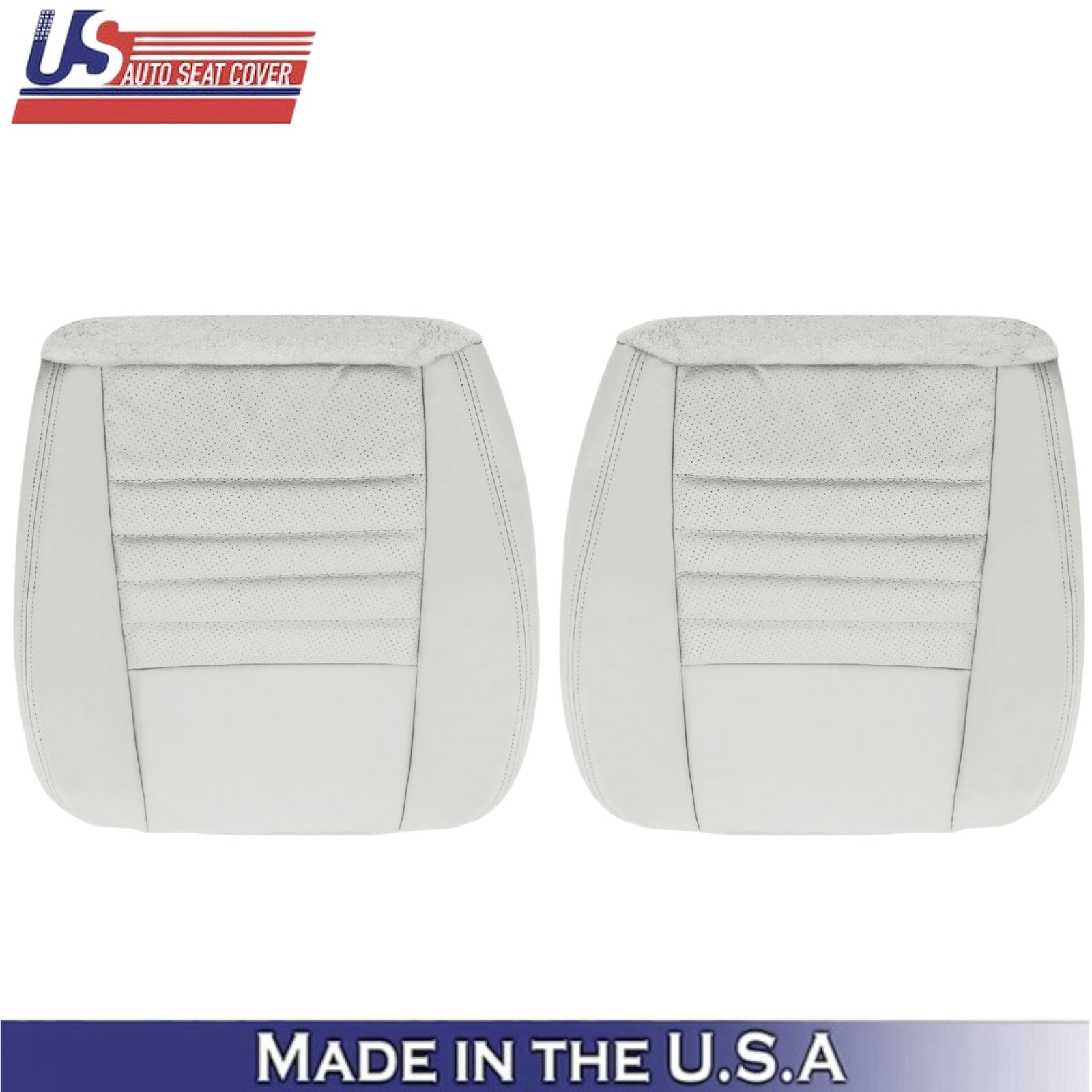 1999-2004 For Ford Mustang GT Leather Front Bottom Seat Covers Oxford White