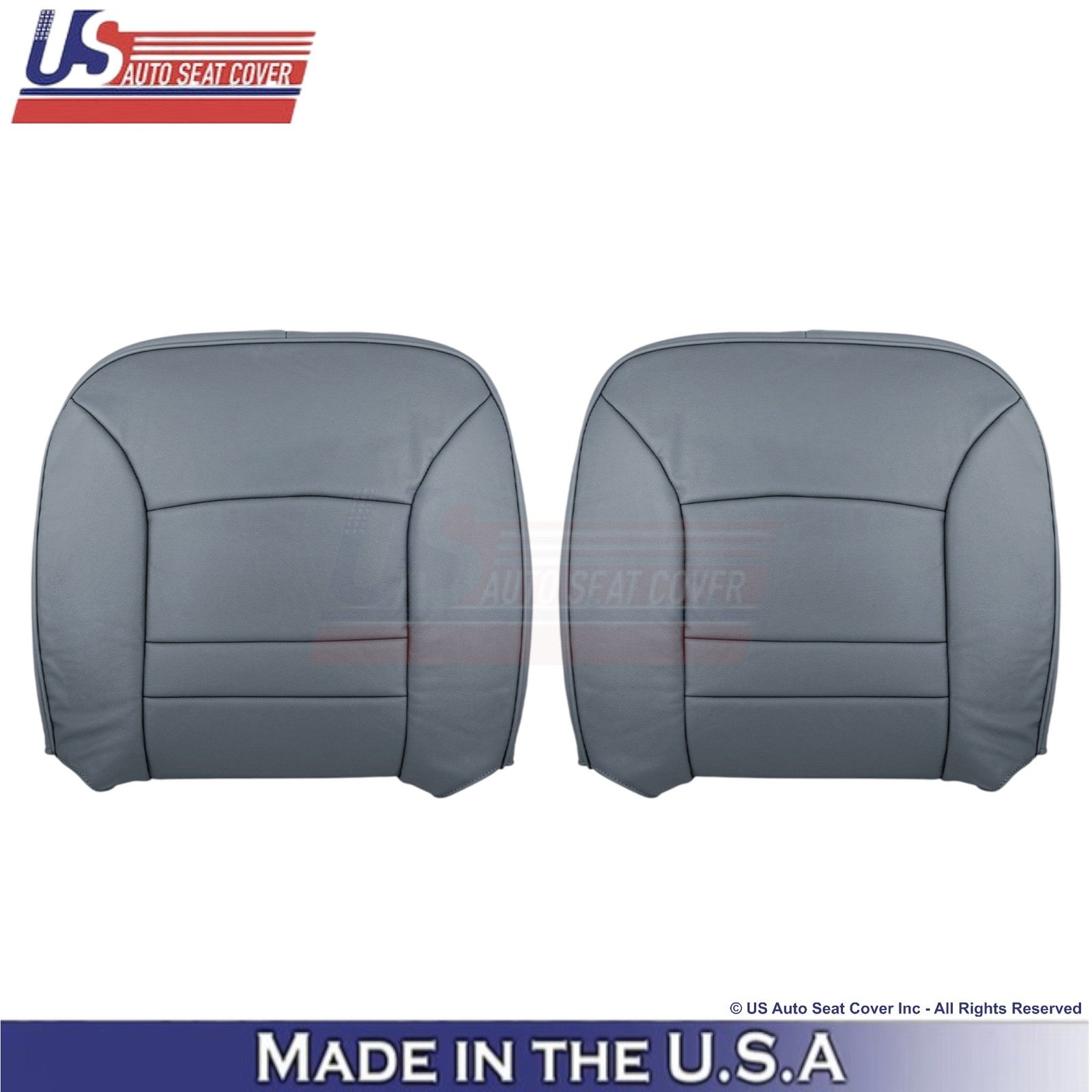 1998-2002 Fits Ford Crown Victoria Leatherette Front Top Replacement Covers Gray